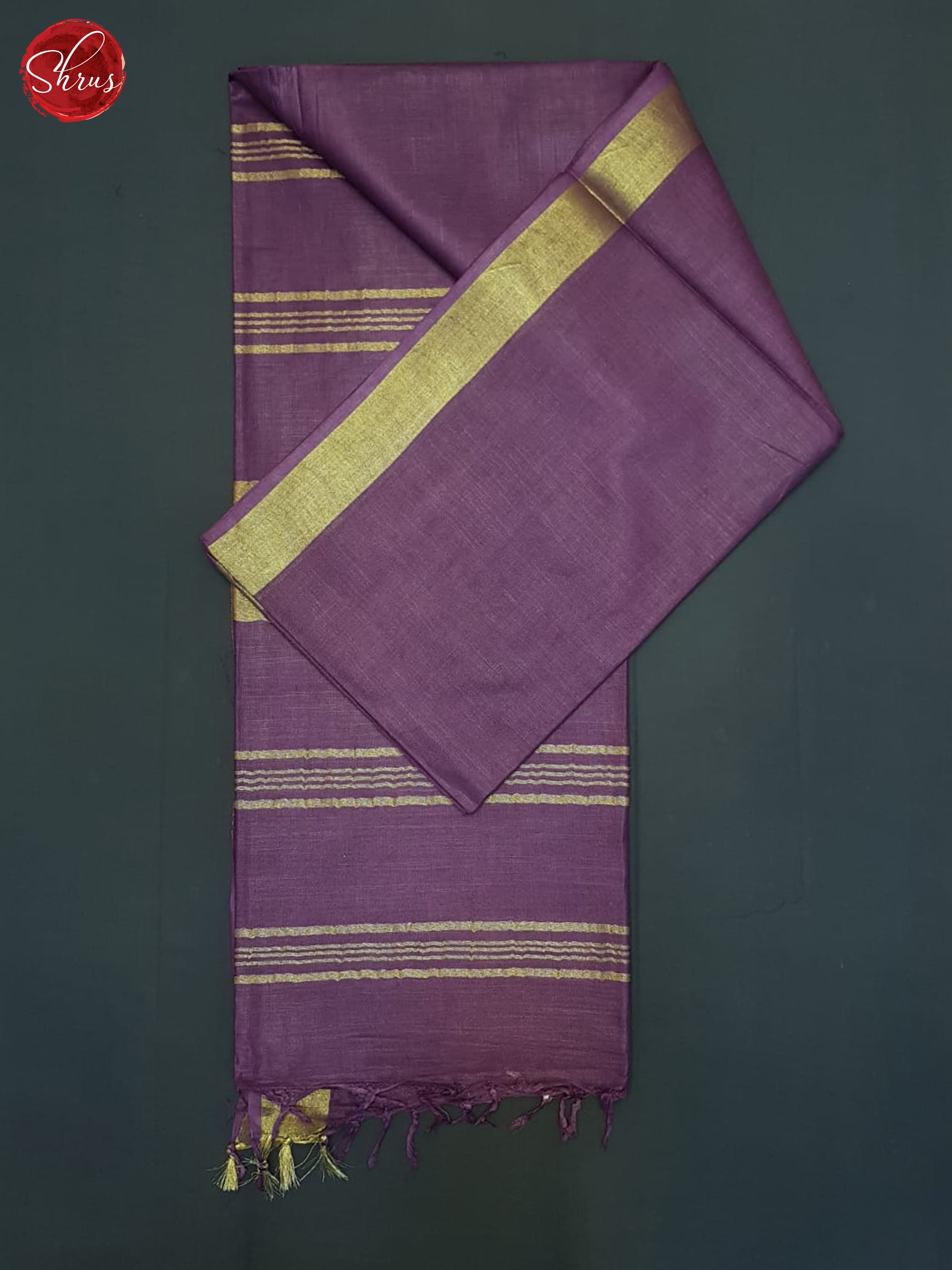 Dusty Wine(Single Tone)- Linen Cotton Saree - Shop on ShrusEternity.com