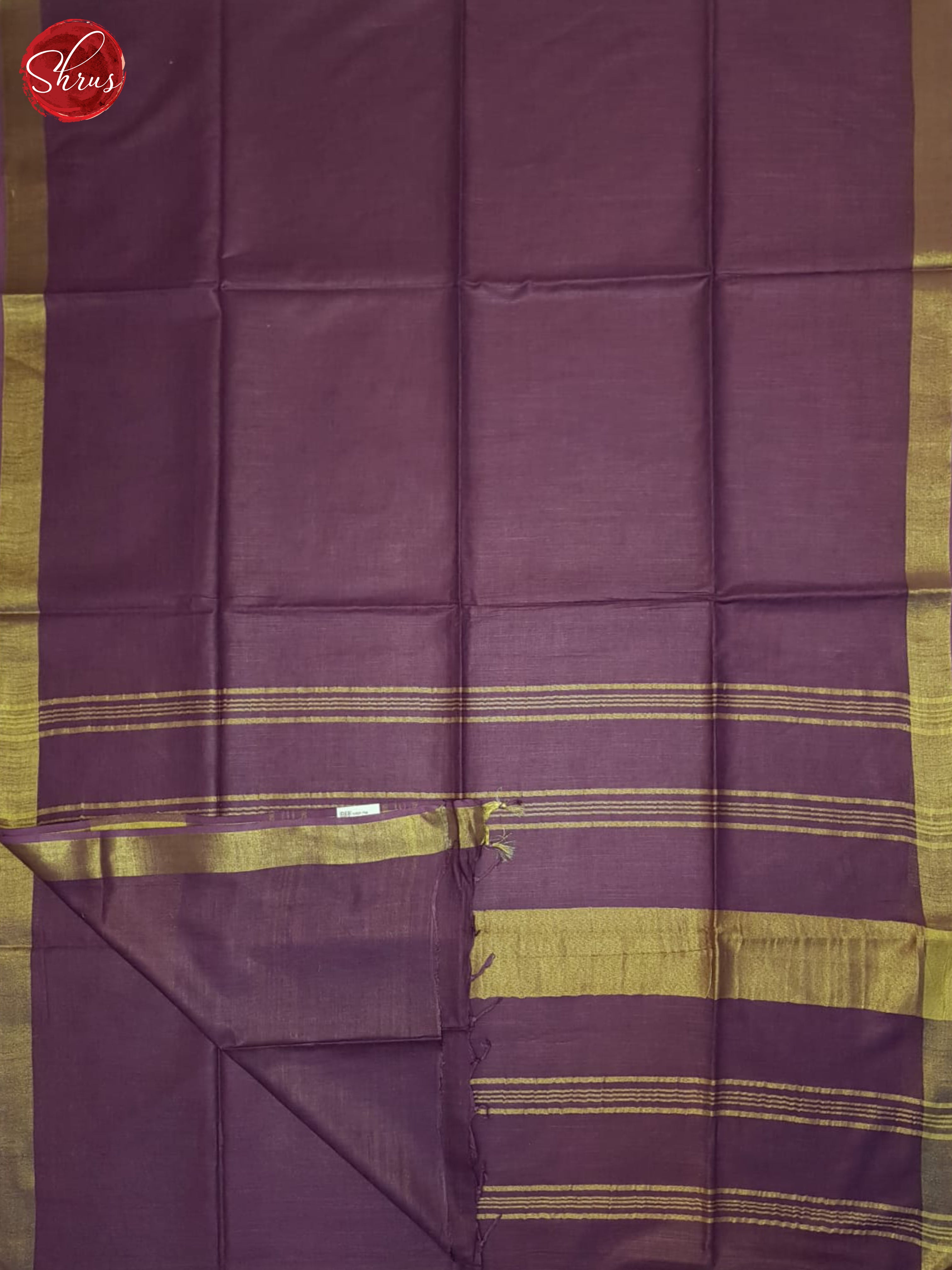 Dusty Wine(Single Tone)- Linen Cotton Saree - Shop on ShrusEternity.com