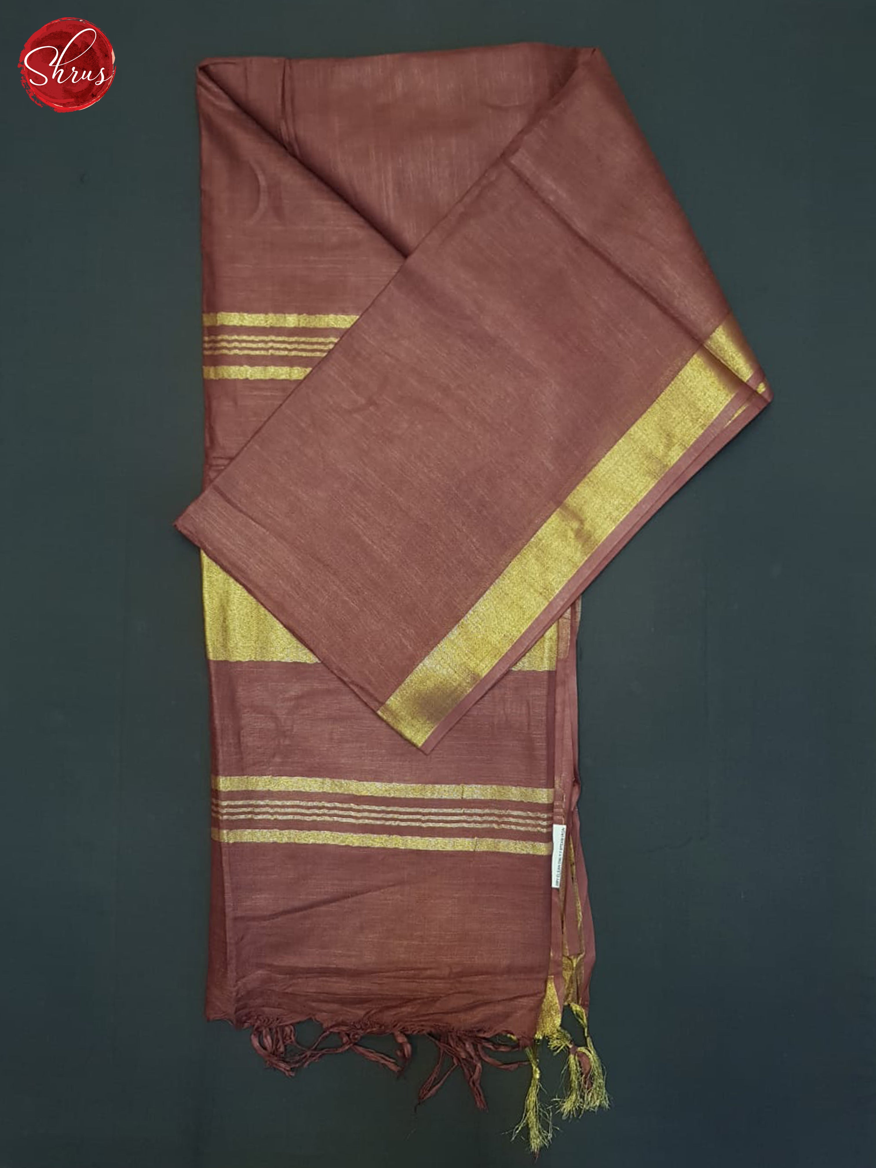 Brown(Single Tone)-Linen Cotton Saree - Shop on ShrusEternity.com
