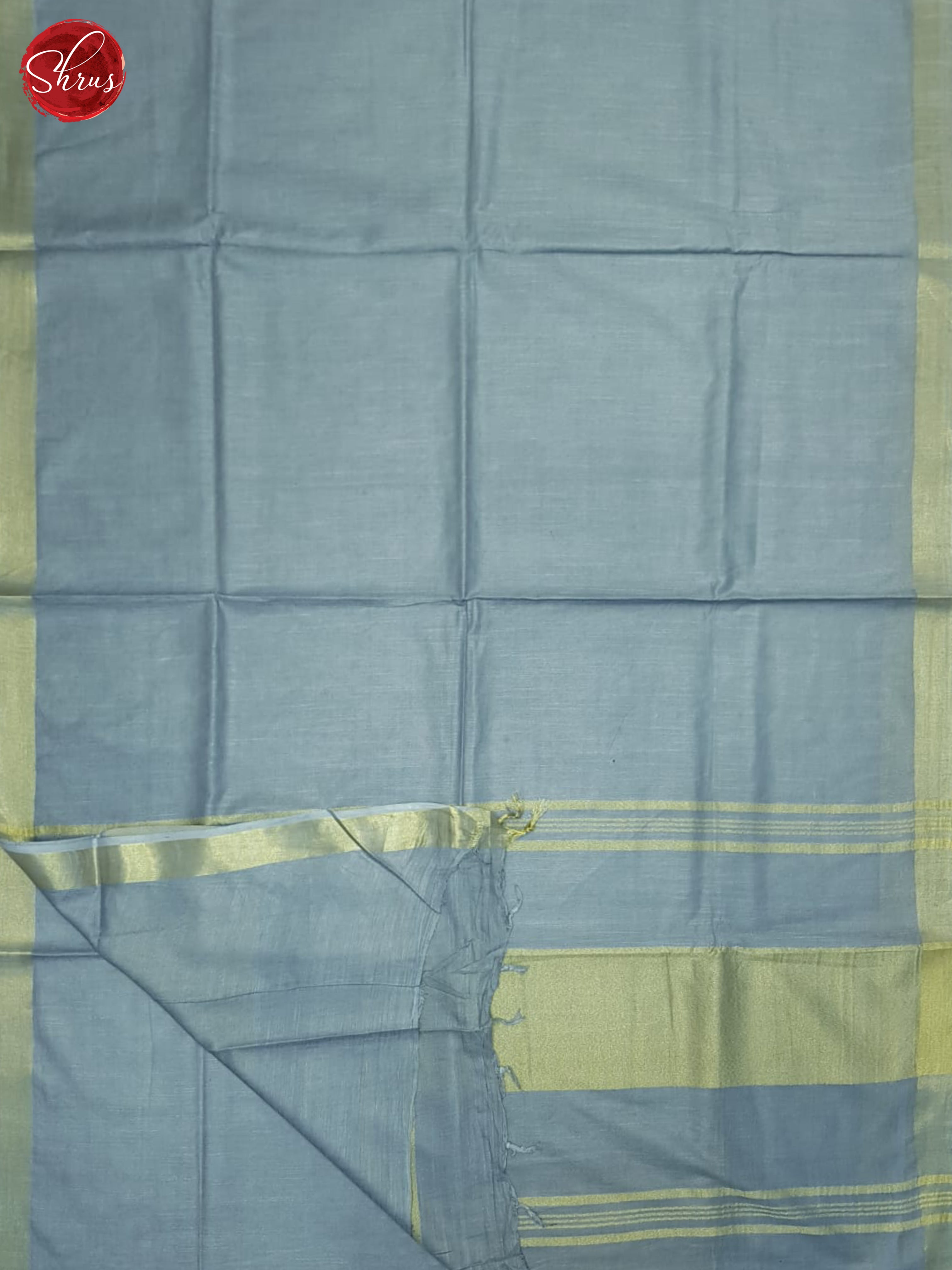Grey(Single Tone)- Linen Cotton Saree - Shop on ShrusEternity.com