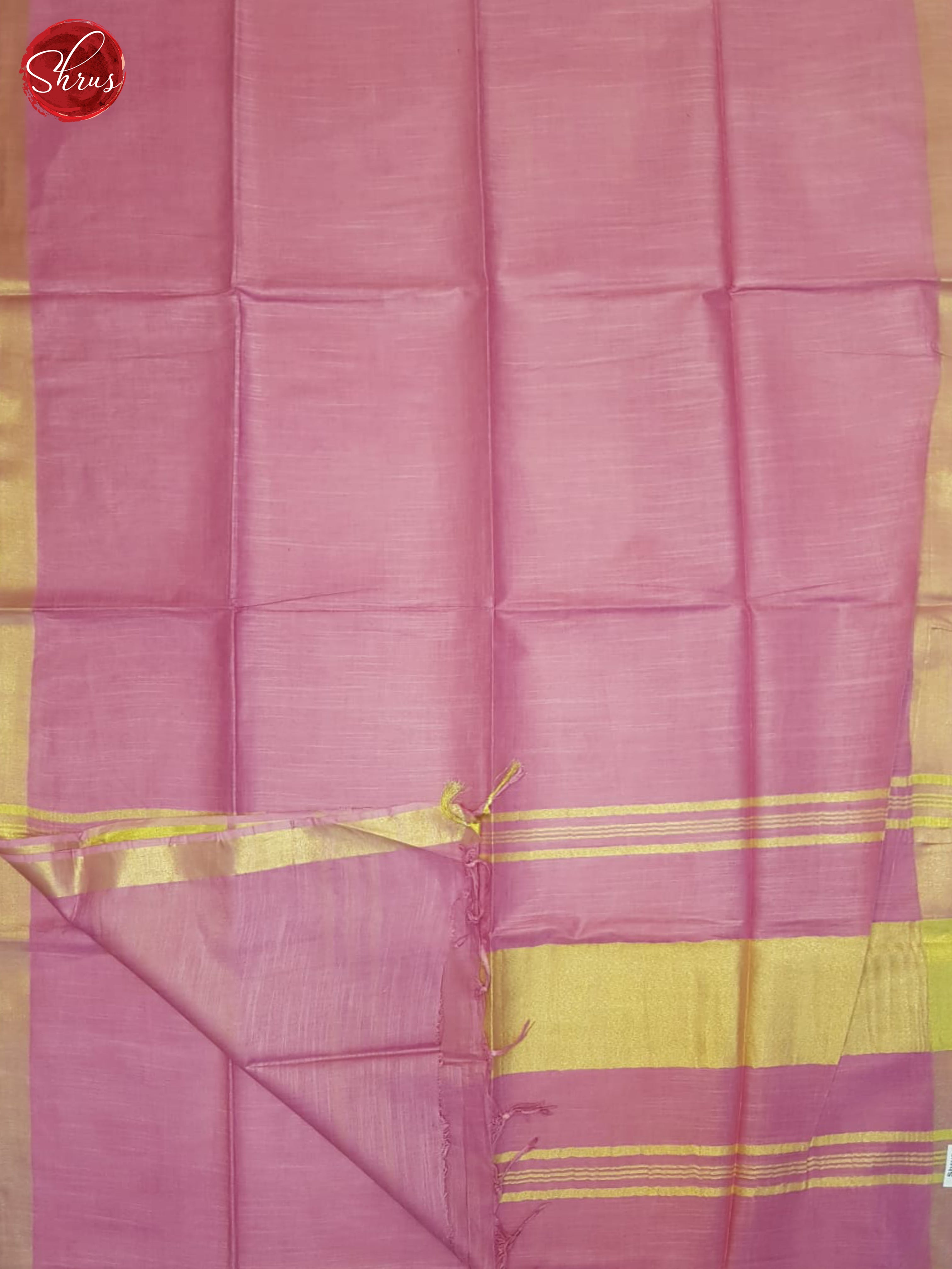Pink(SIngle Tone)- Linen Cotton Saree - Shop on ShrusEternity.com