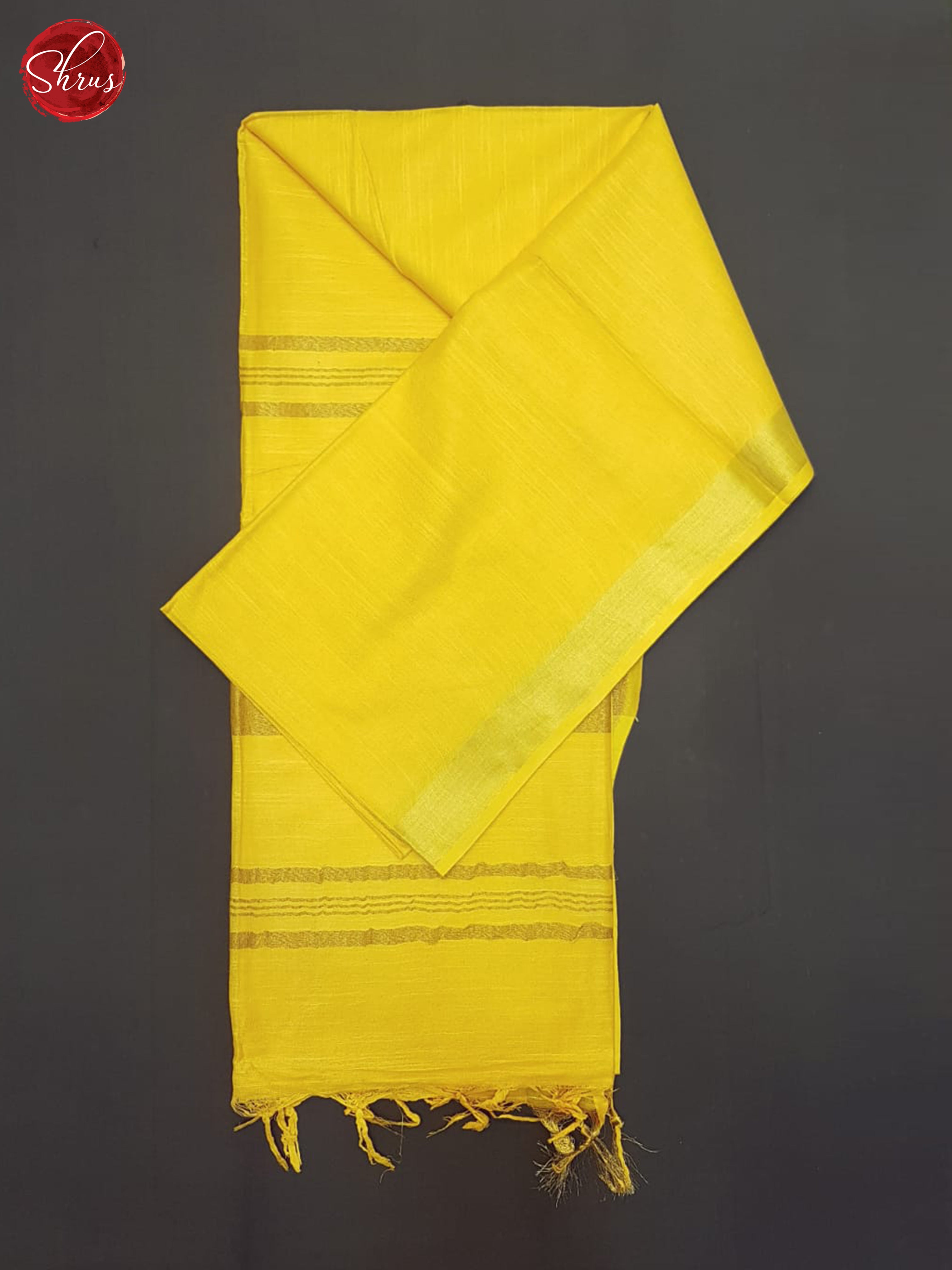Yellow(Single Tone)- Linen Cotton Saree - Shop on ShrusEternity.com
