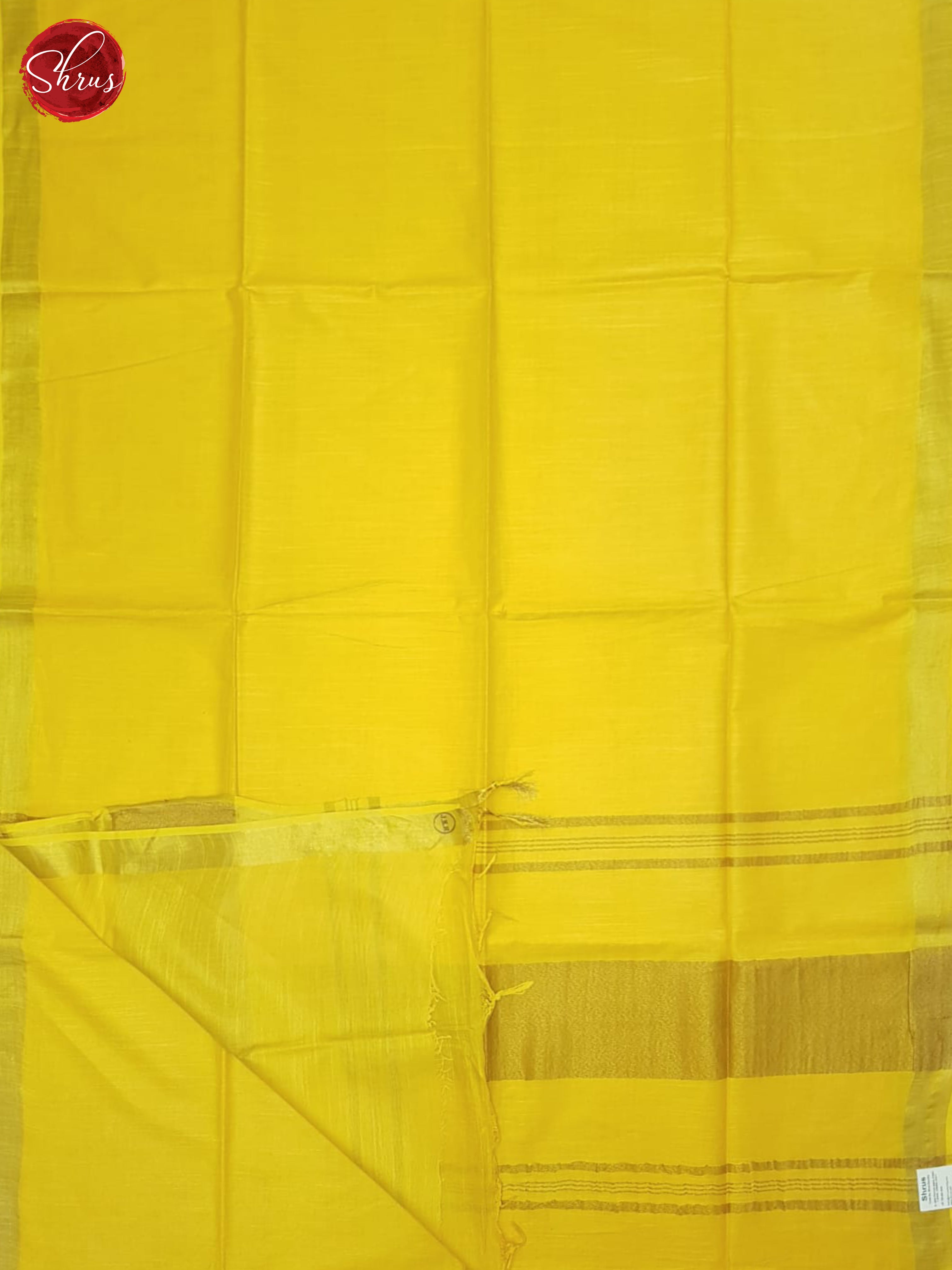Yellow(Single Tone)- Linen Cotton Saree - Shop on ShrusEternity.com