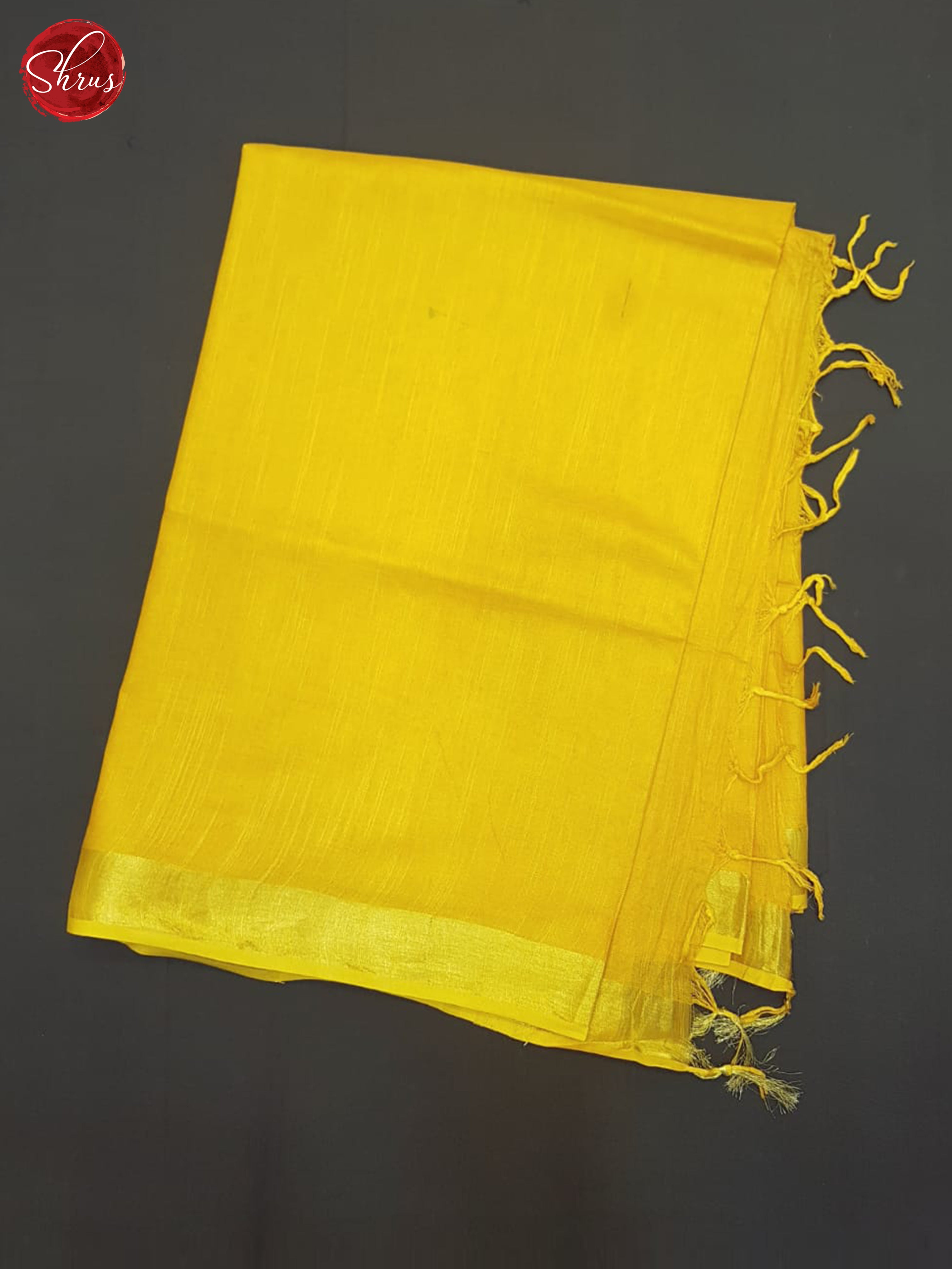 Yellow(Single Tone)- Linen Cotton Saree - Shop on ShrusEternity.com