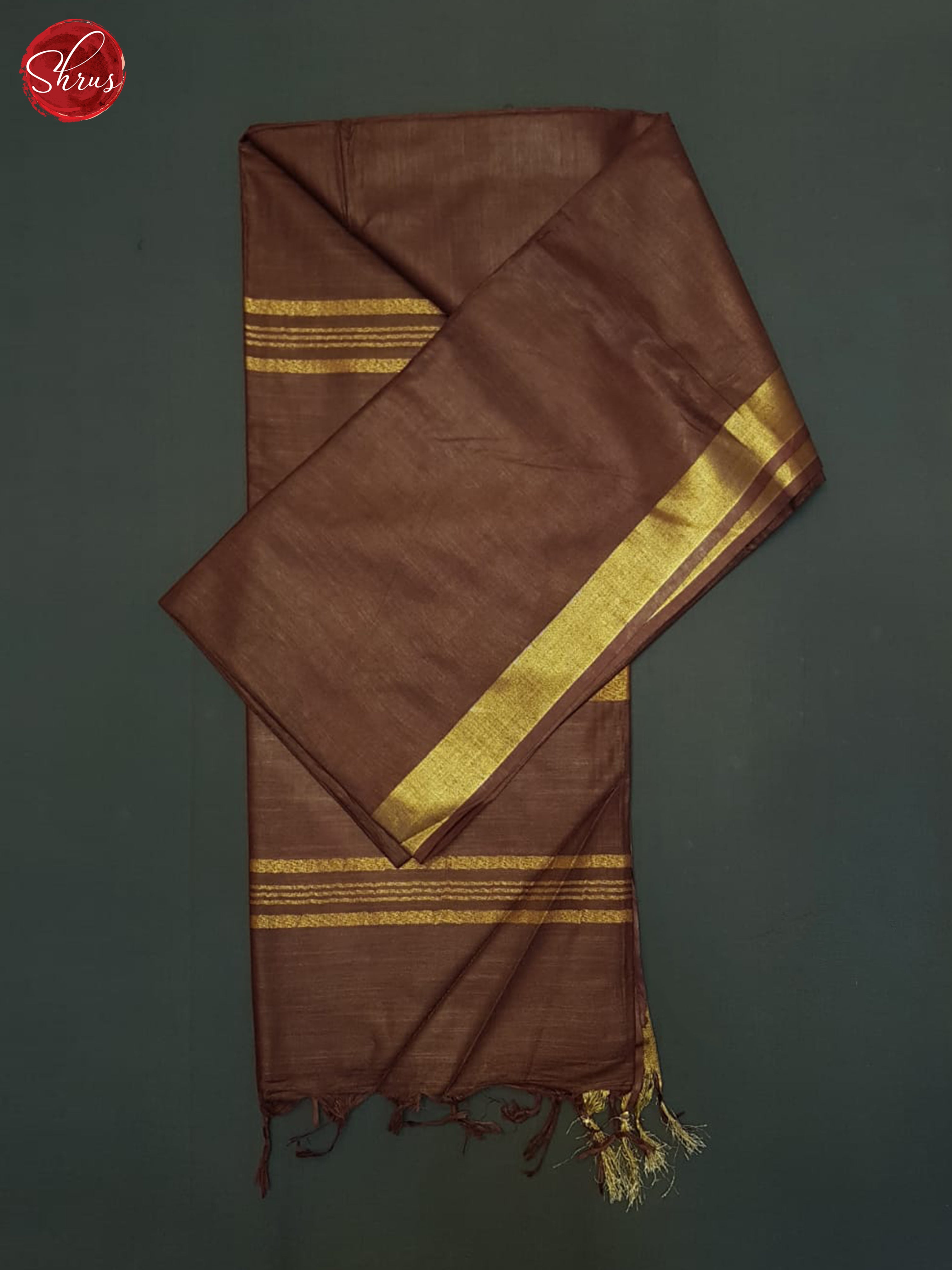 Brown(Single Tone)- Linen Cotton Saree - Shop on ShrusEternity.com