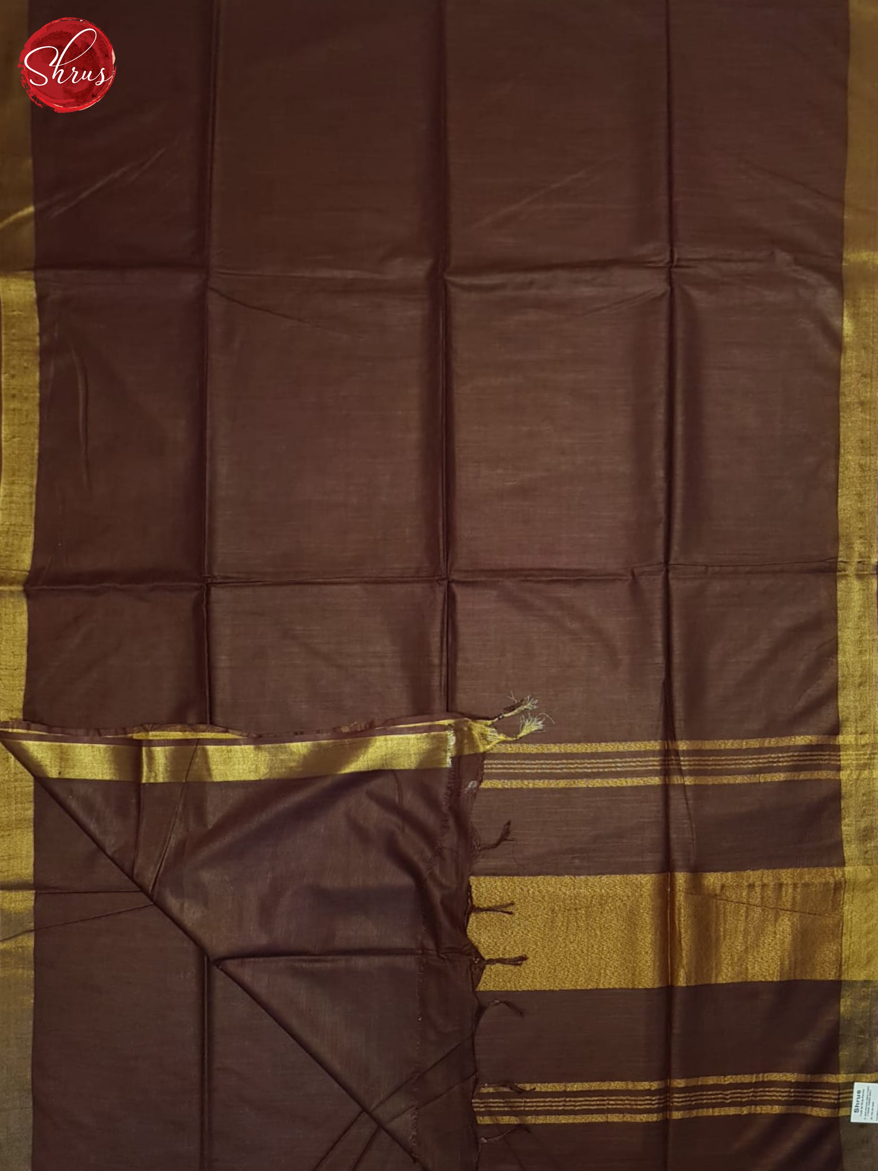 Brown(Single Tone)- Linen Cotton Saree - Shop on ShrusEternity.com