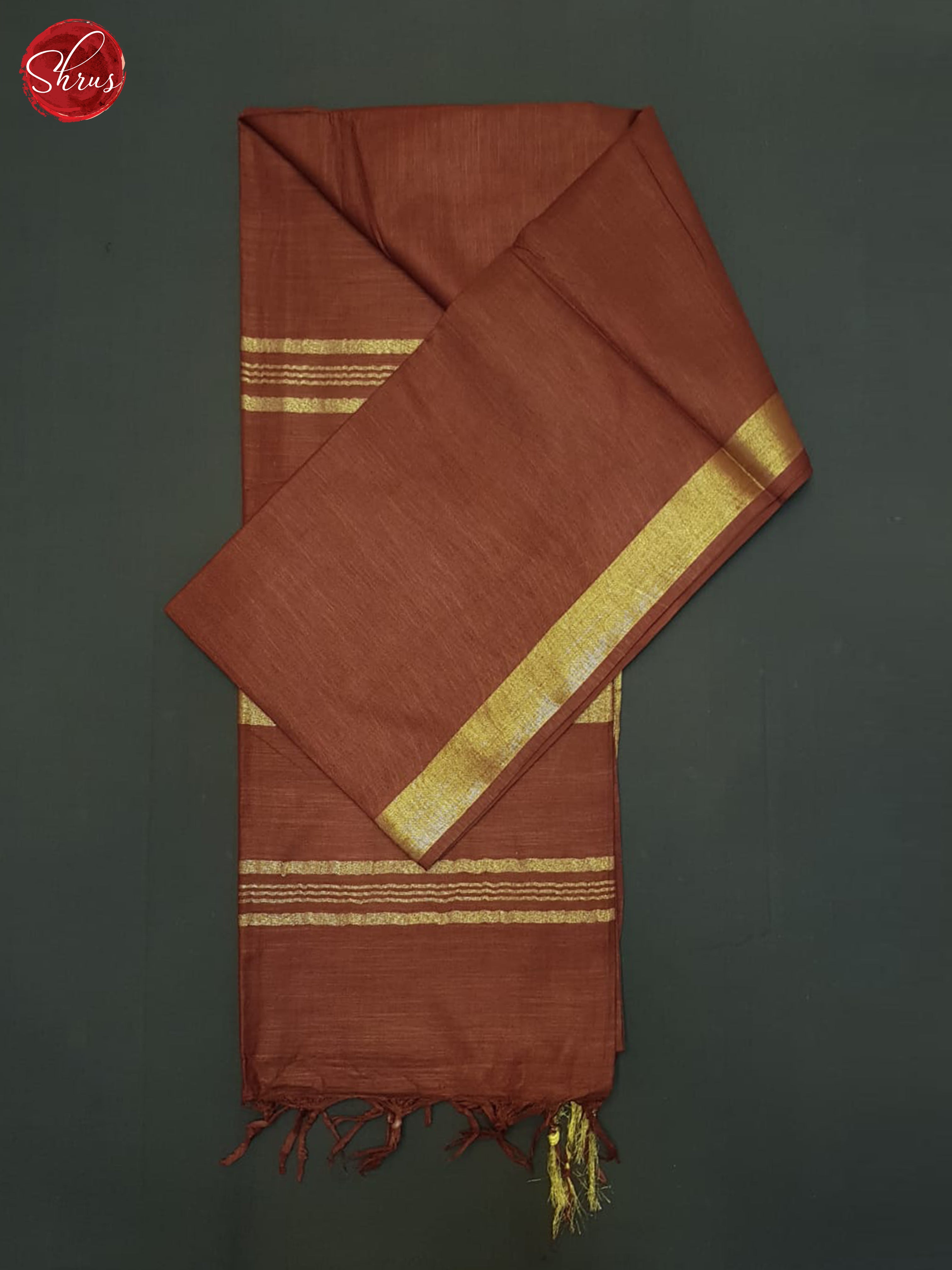 Brown(Single Tone)- Linen Cotton Saree - Shop on ShrusEternity.com