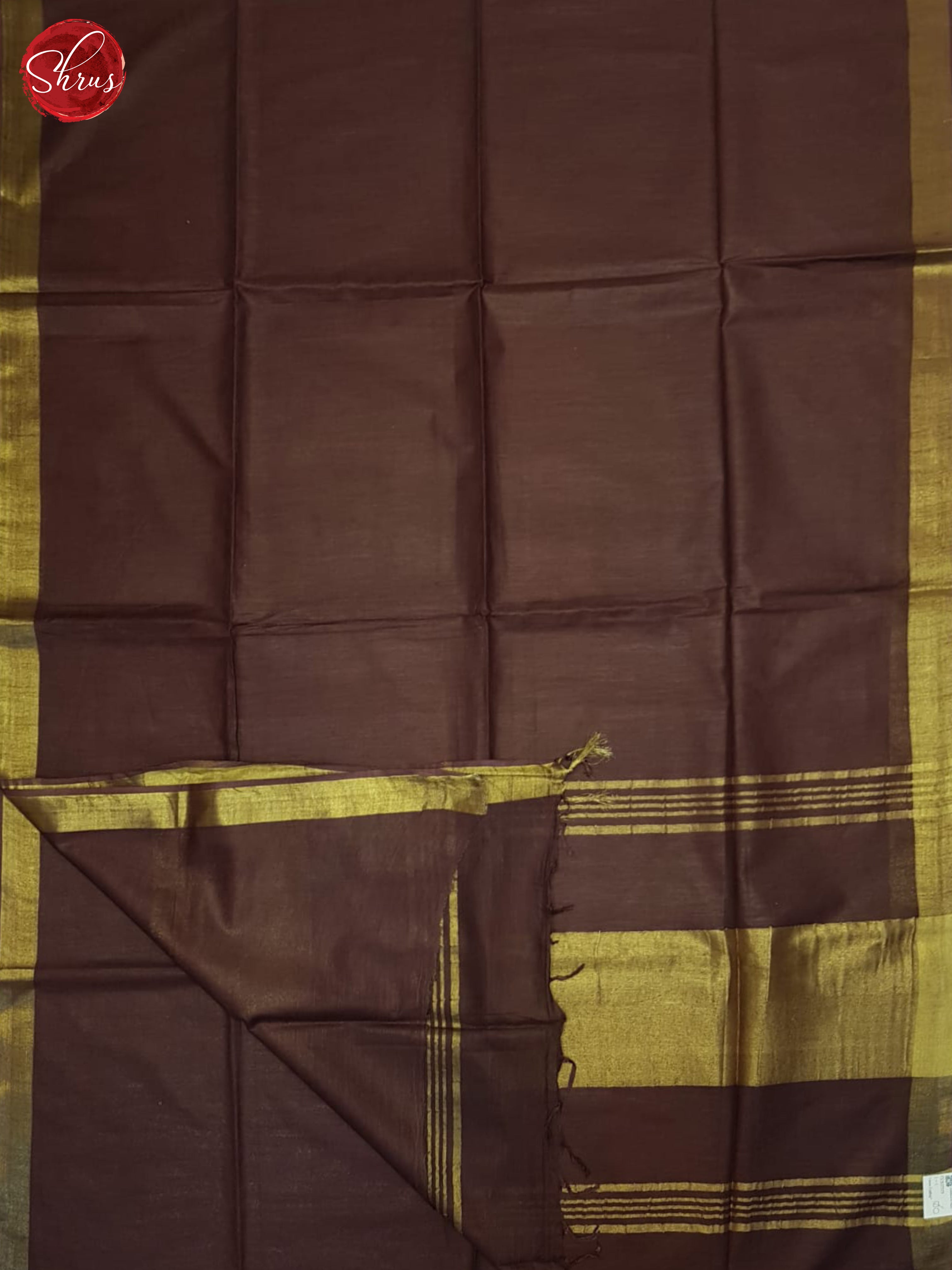 brown(Single Tone)- Linen Cotton Saree - Shop on ShrusEternity.com