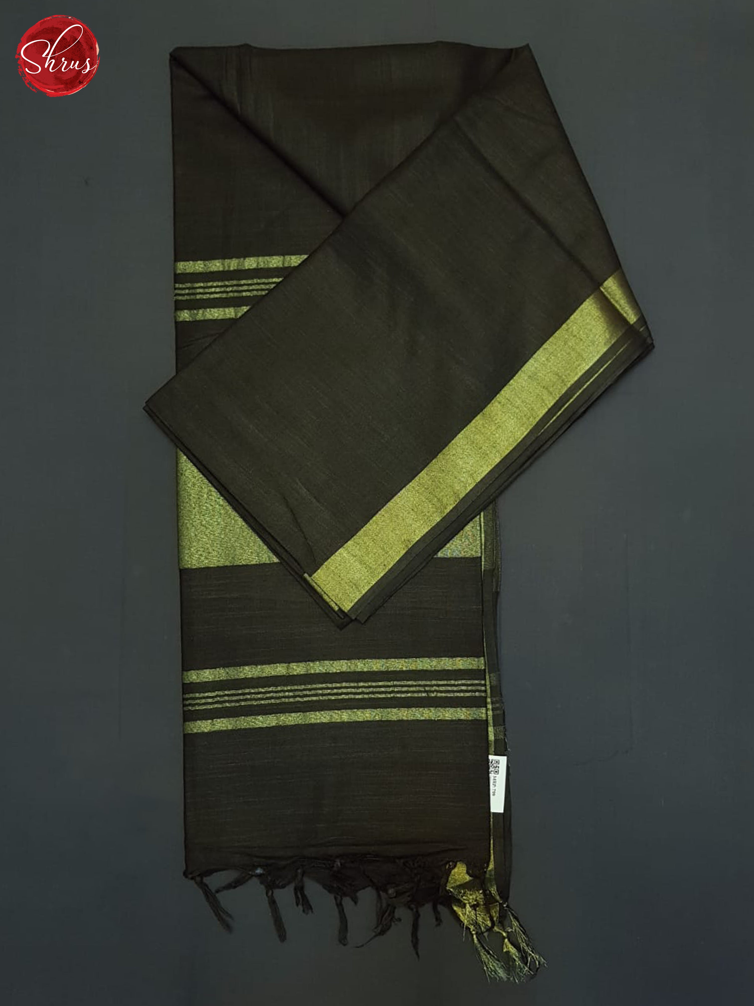 Black(Single Tone)- Linen Cotton Saree - Shop on ShrusEternity.com
