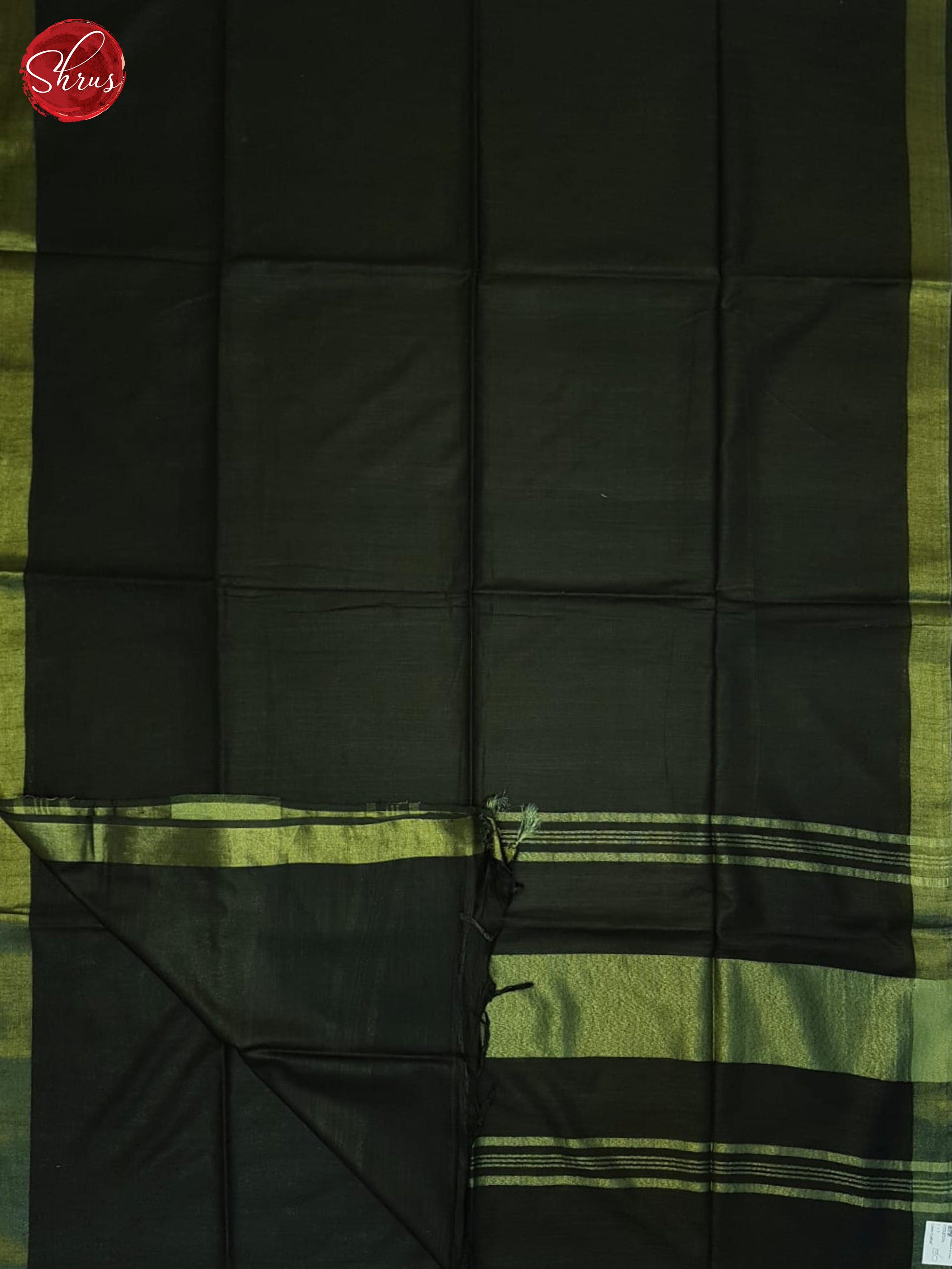Black(Single Tone)- Linen Cotton Saree - Shop on ShrusEternity.com