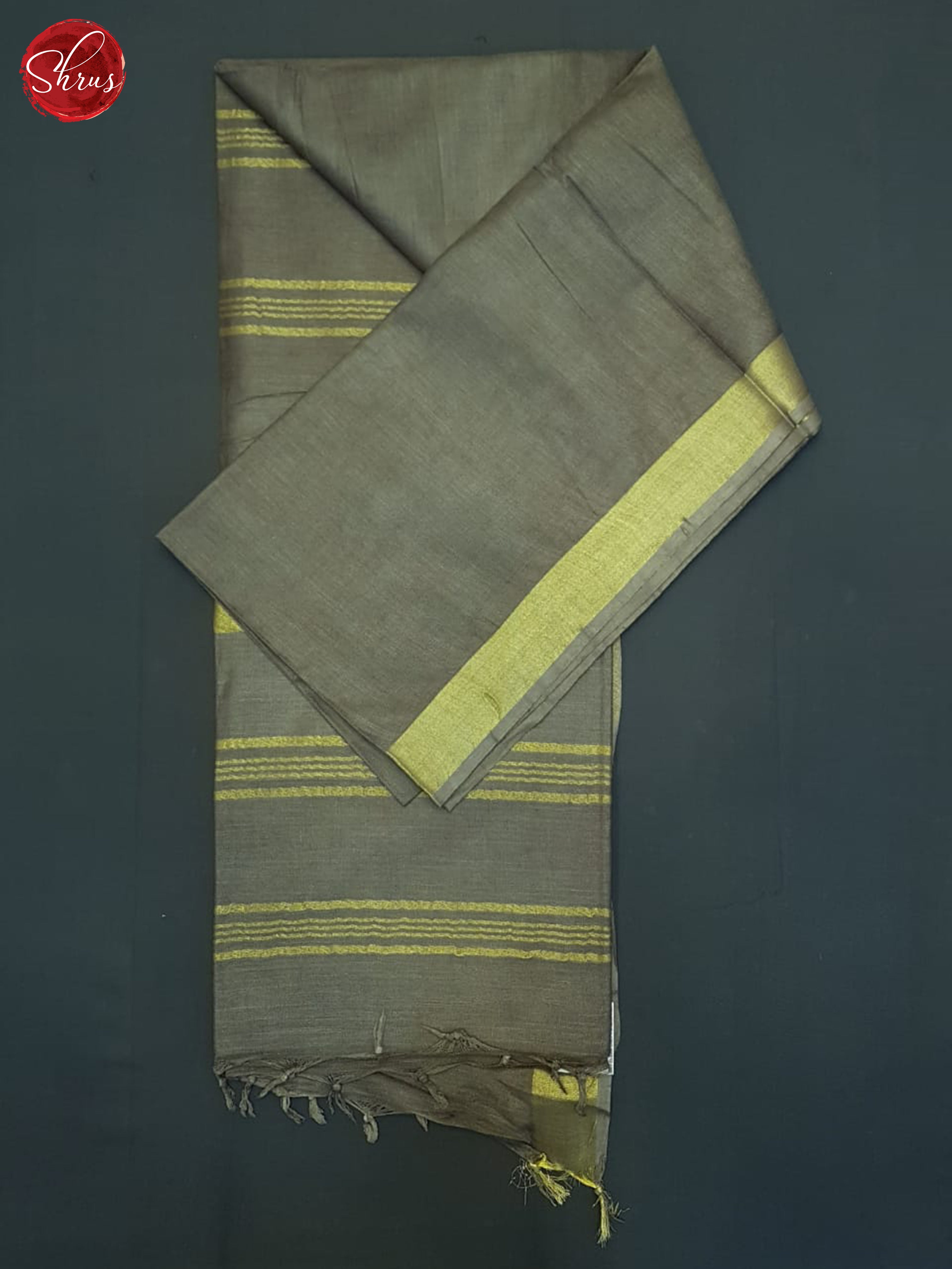 Grey(Single Tone)- Linen Cotton Saree - Shop on ShrusEternity.com