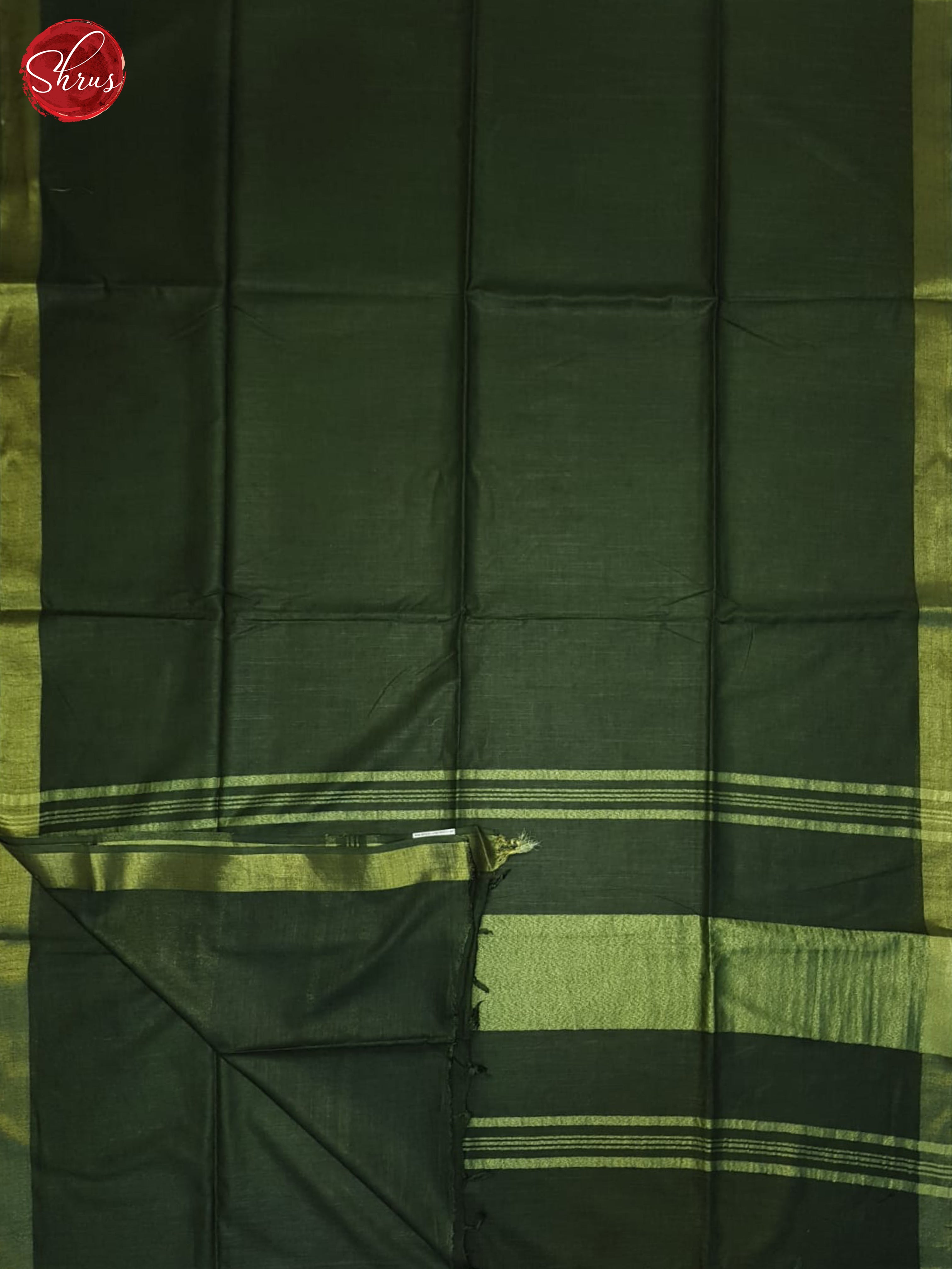 Green(Single Tone)- Linen Cotton saree - Shop on ShrusEternity.com
