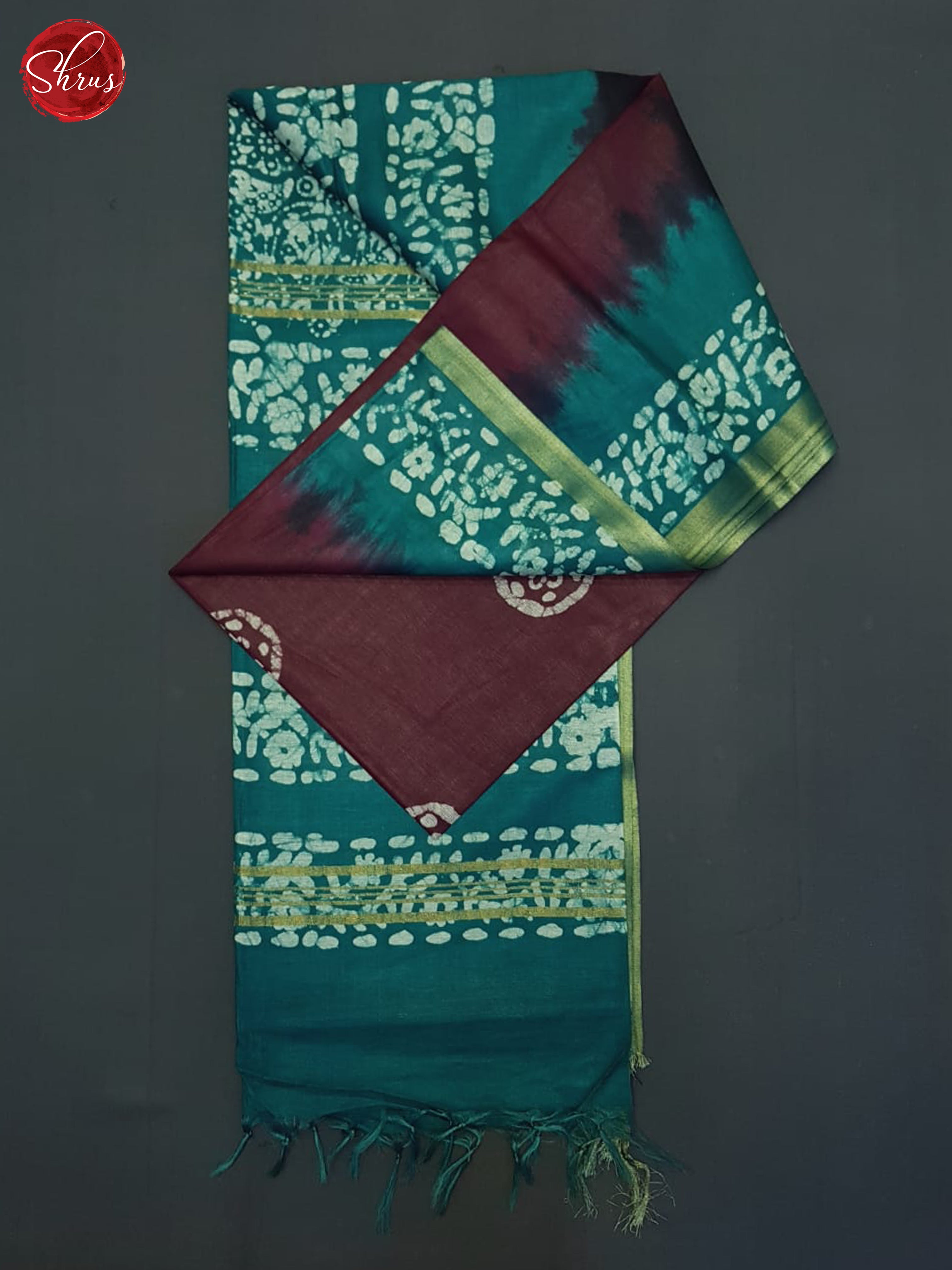 Deep Wine & Green - Bhatik Saree - Shop on ShrusEternity.com