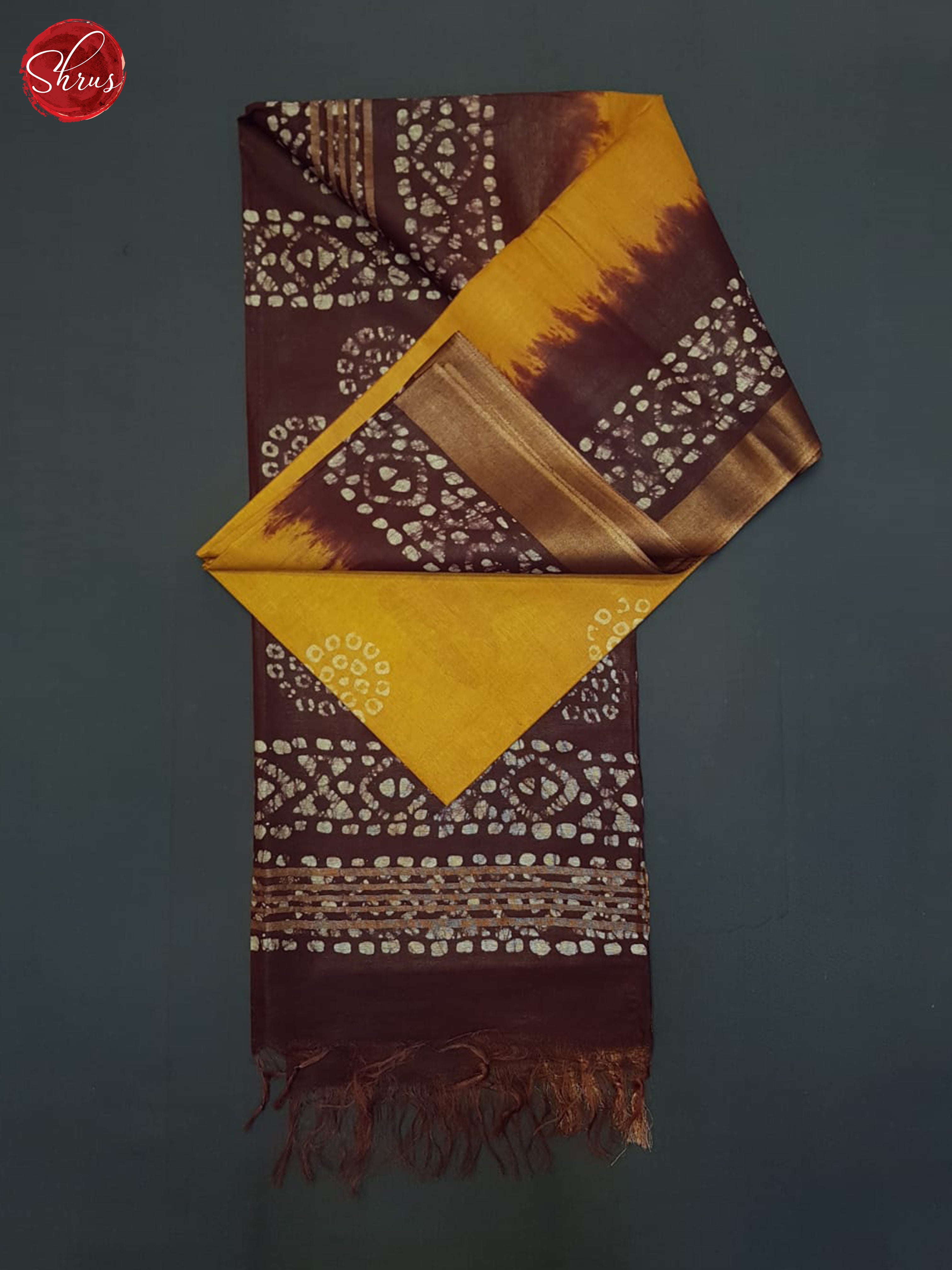Mustard & Brown- Bhatik Saree - Shop on ShrusEternity.com
