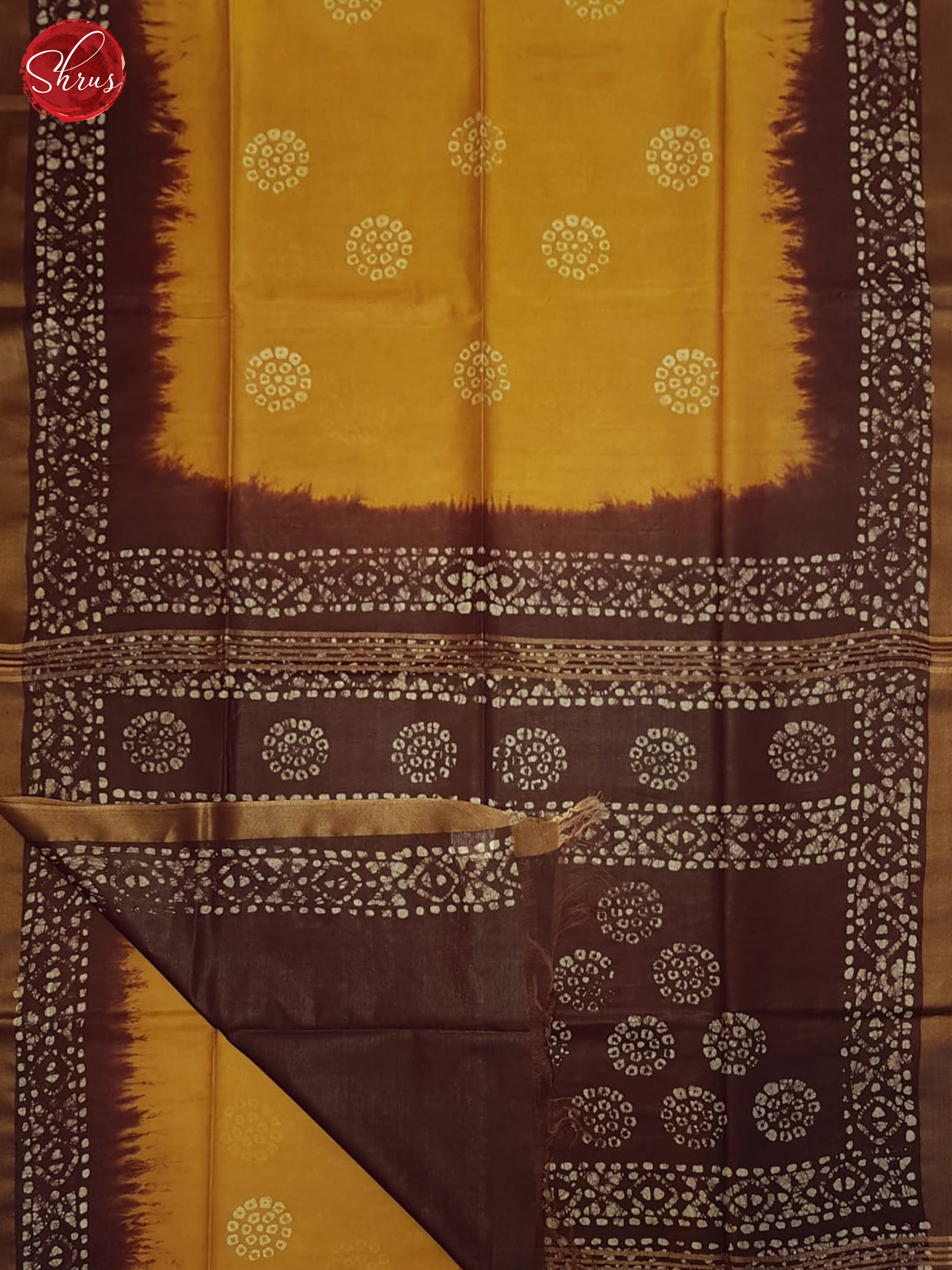 Mustard & Brown- Bhatik Saree - Shop on ShrusEternity.com