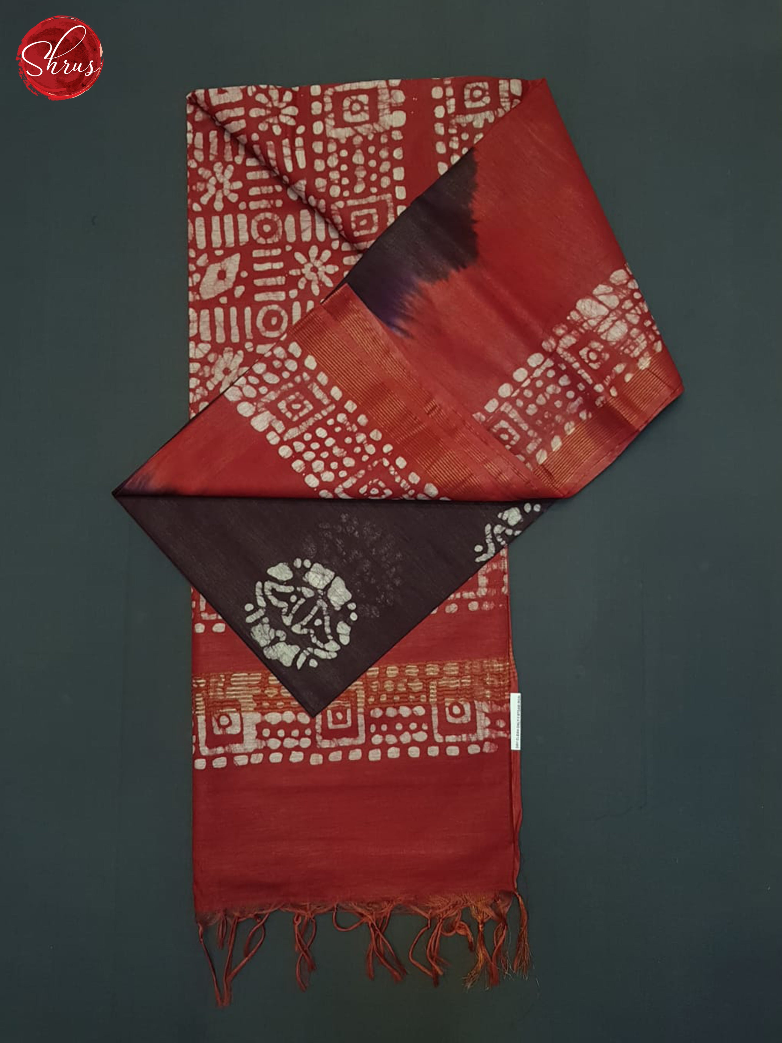 Deep Wine & Red- Bhatik Saree - Shop on ShrusEternity.com