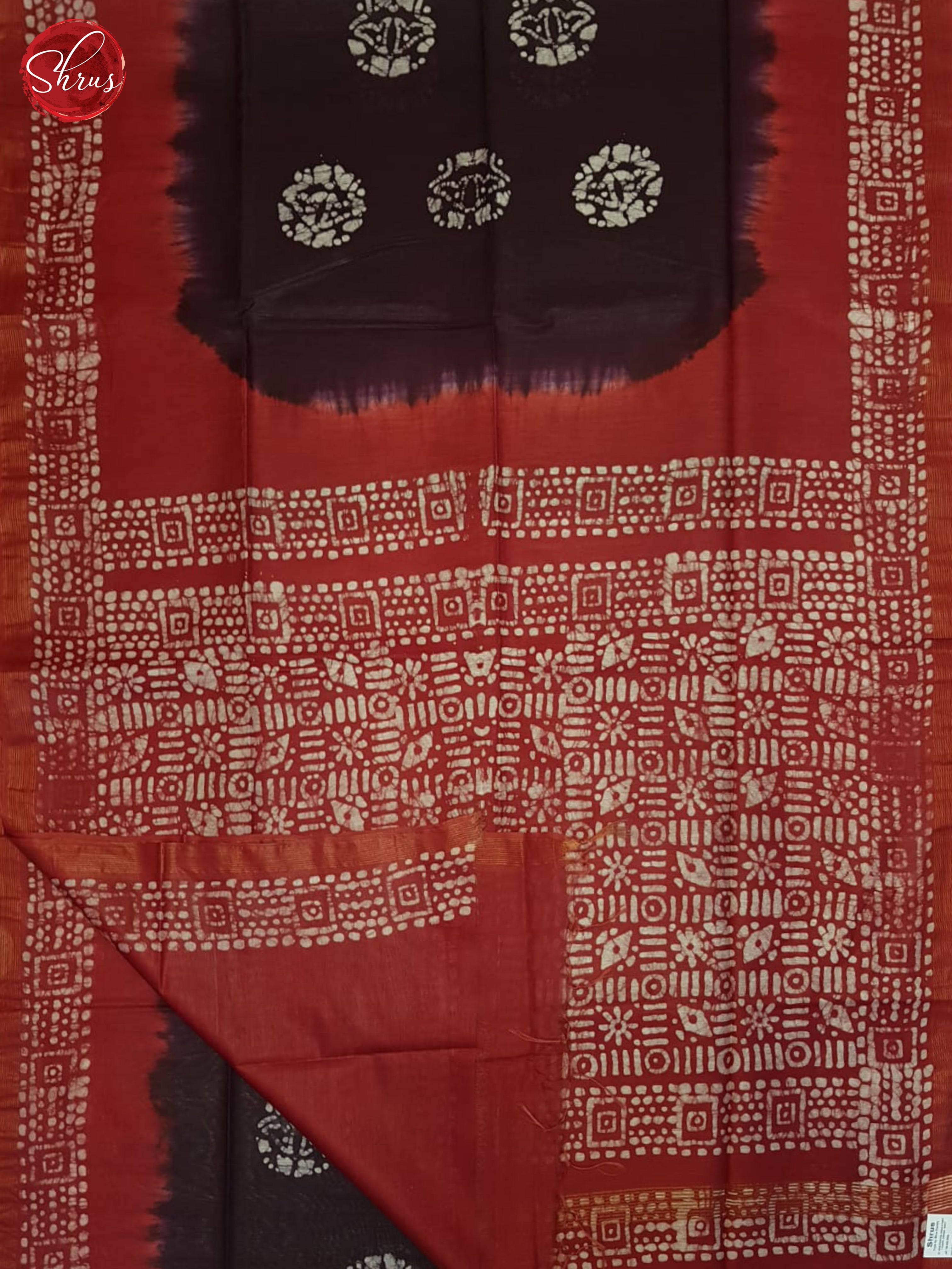 Deep Wine & Red- Bhatik Saree - Shop on ShrusEternity.com
