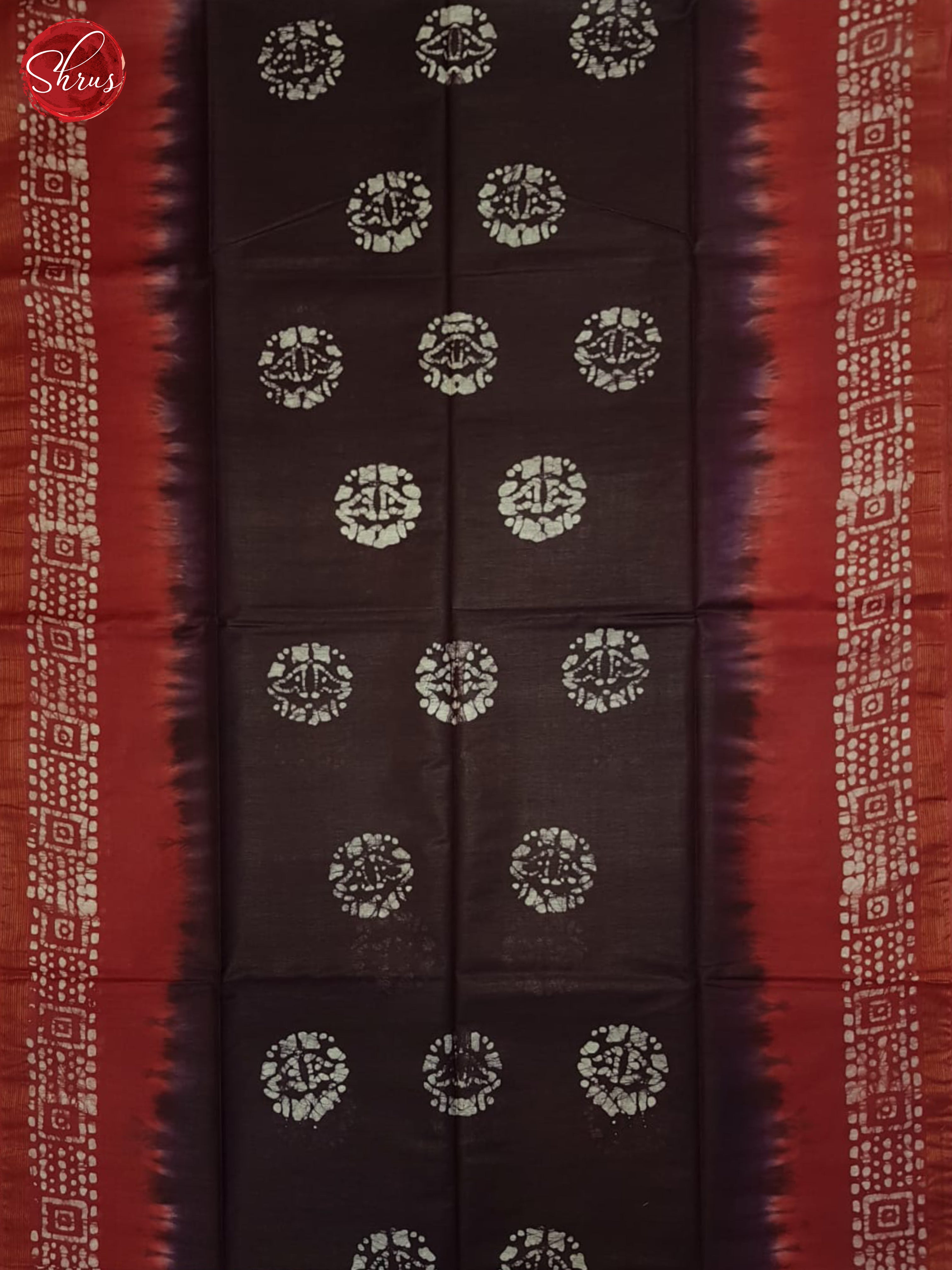 Deep Wine & Red- Bhatik Saree - Shop on ShrusEternity.com