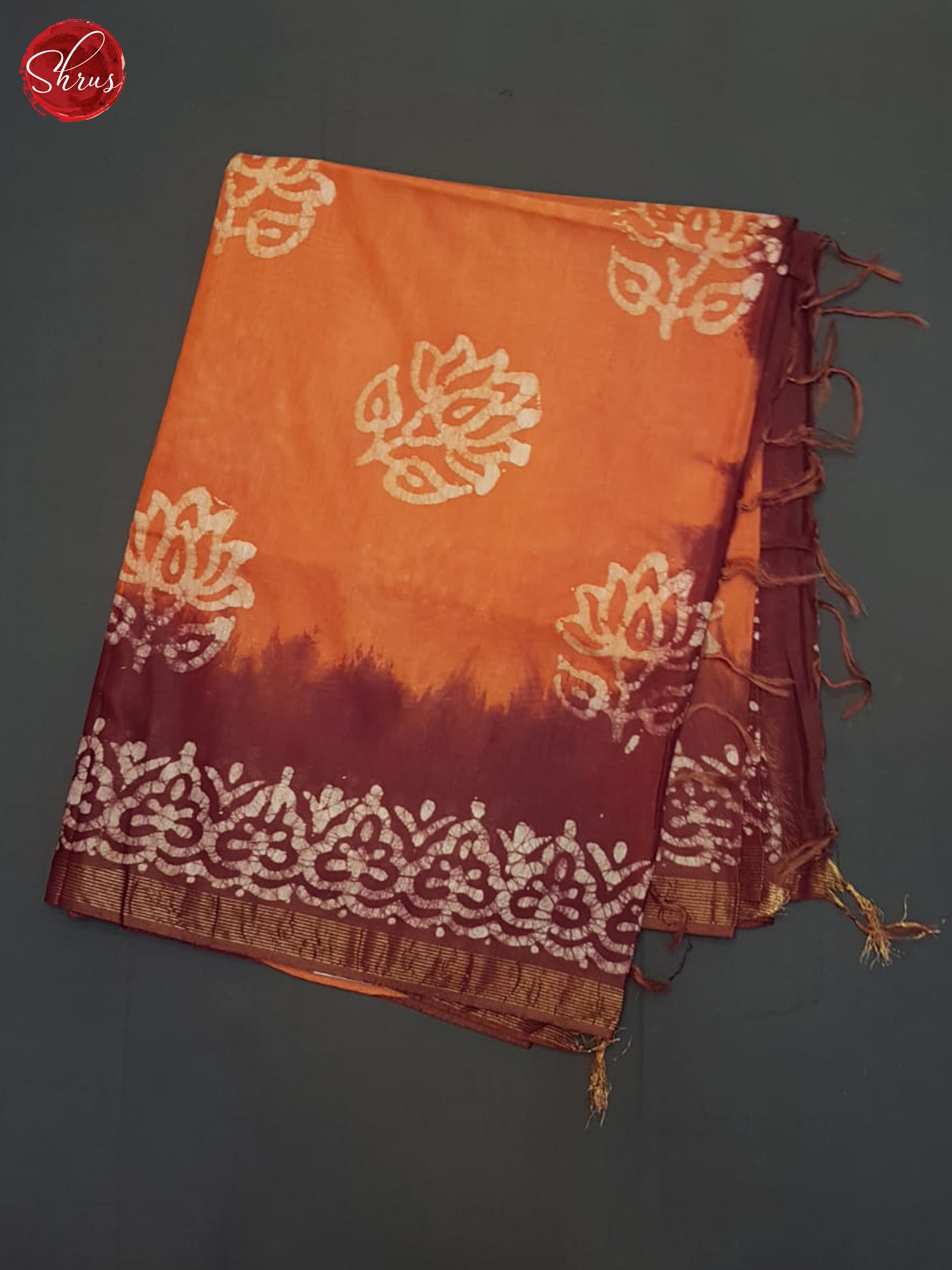 Orange And Maroon- Bhatik Saree - Shop on ShrusEternity.com