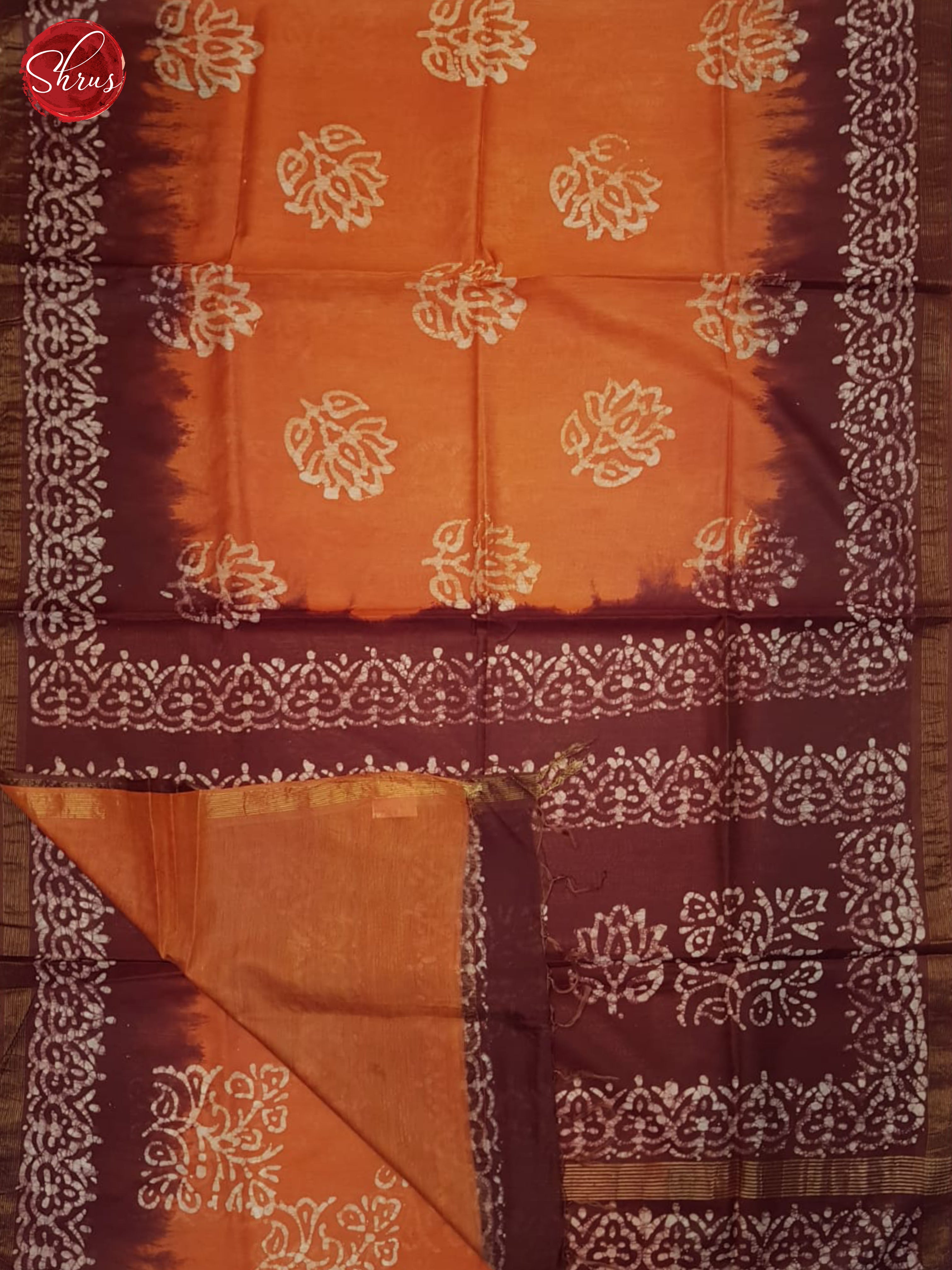 Orange And Maroon- Bhatik Saree - Shop on ShrusEternity.com