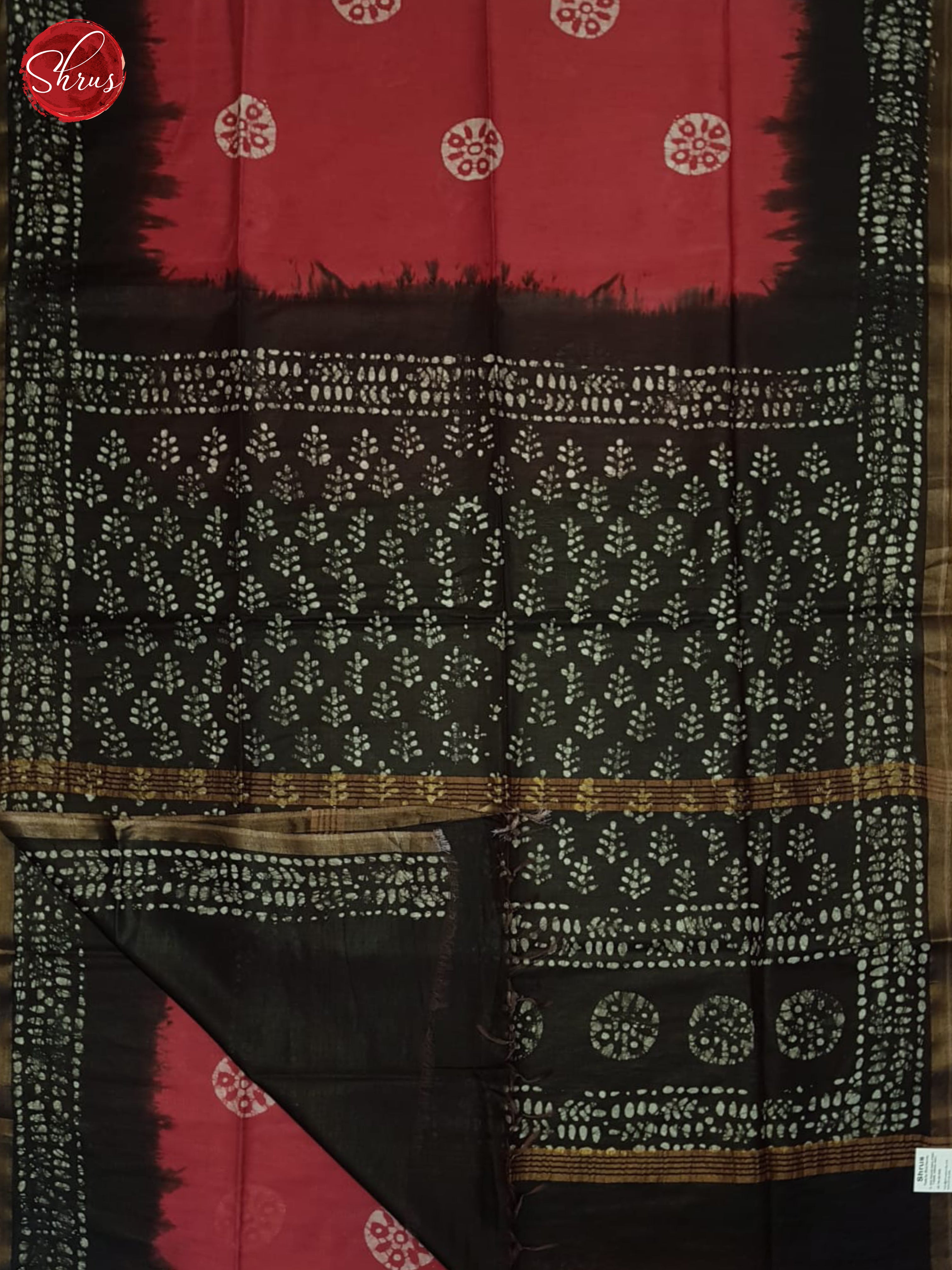 Red And Black- Bhatik Saree - Shop on ShrusEternity.com