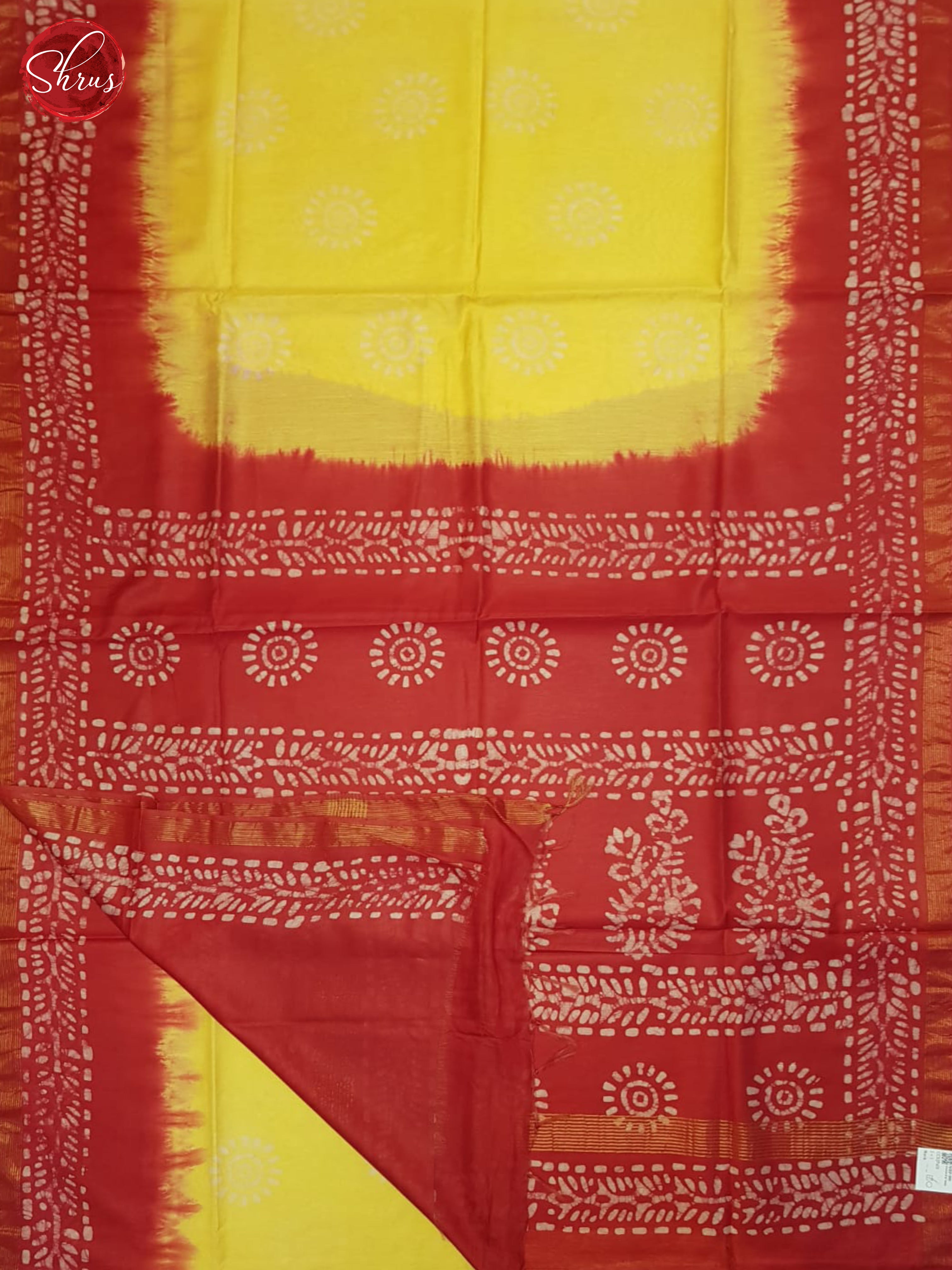 Yellow & Red - Bhatik Saree - Shop on ShrusEternity.com