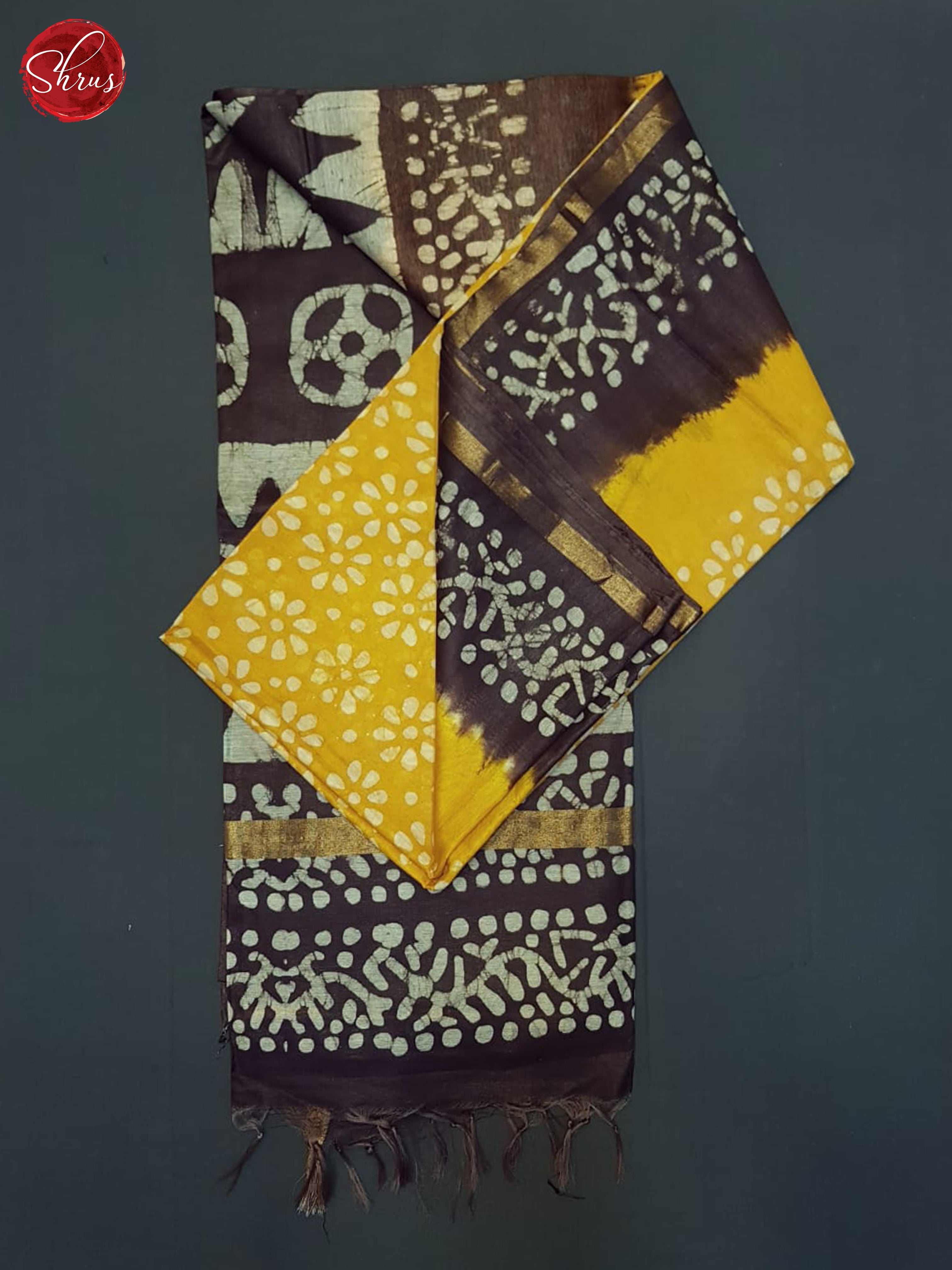 Mustard & Brown - Bhatik Saree - Shop on ShrusEternity.com