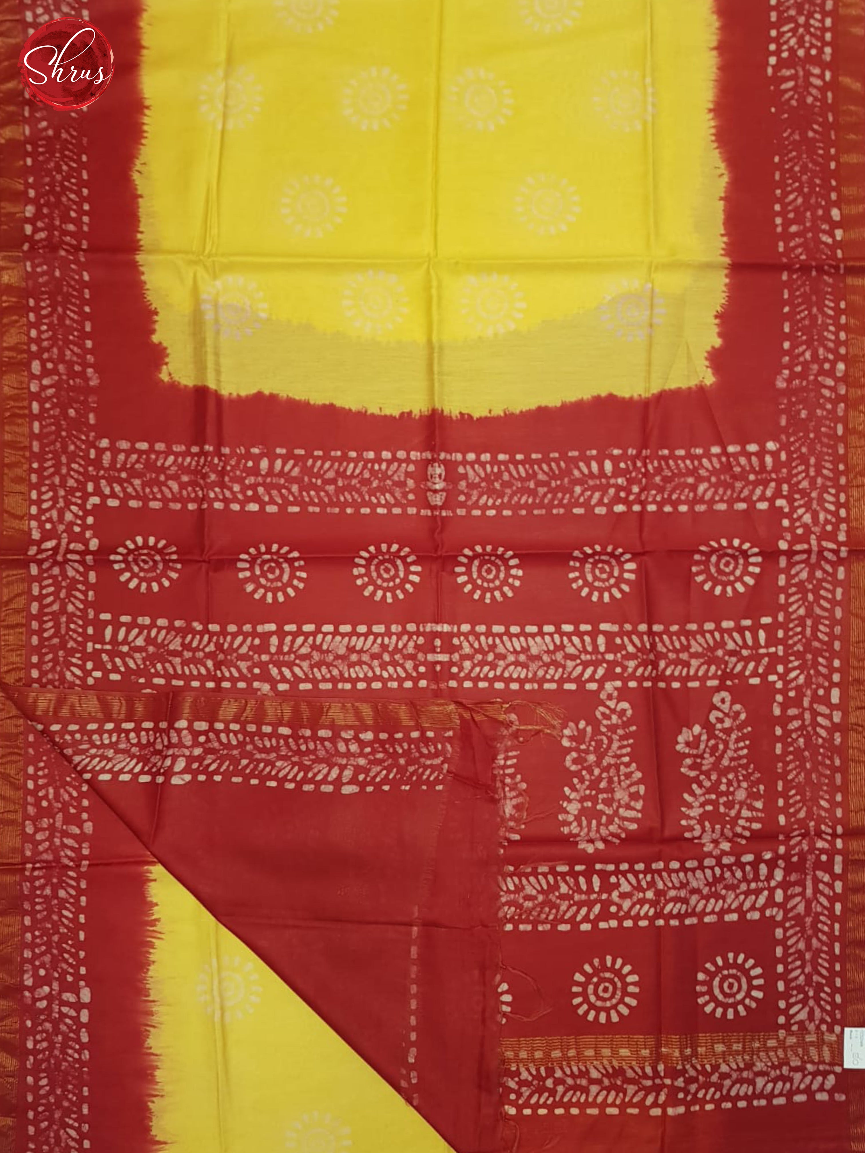 Yellow & Red - Bhatik Saree - Shop on ShrusEternity.com
