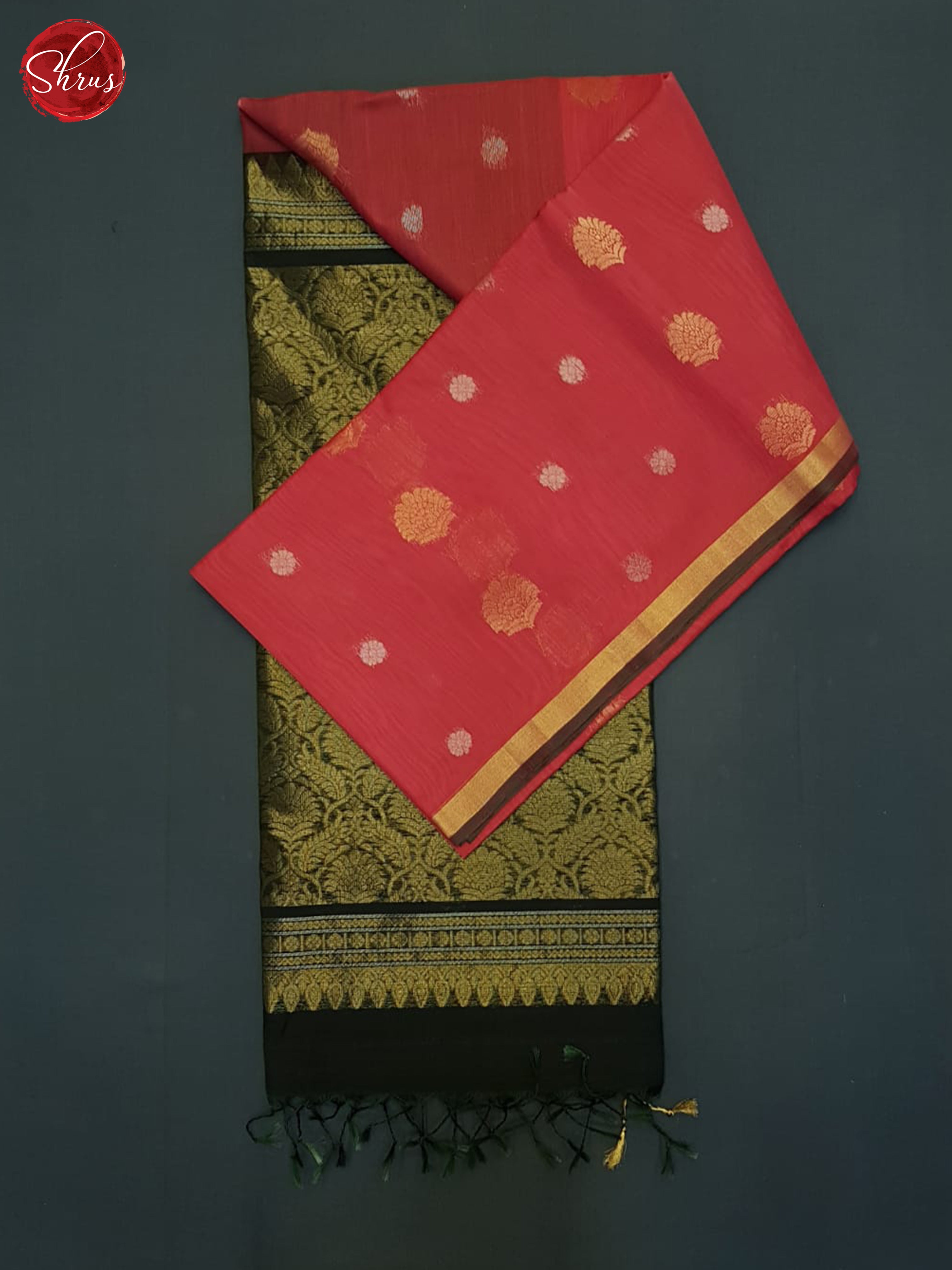 Red & Green - Silk Cotton Saree - Shop on ShrusEternity.com