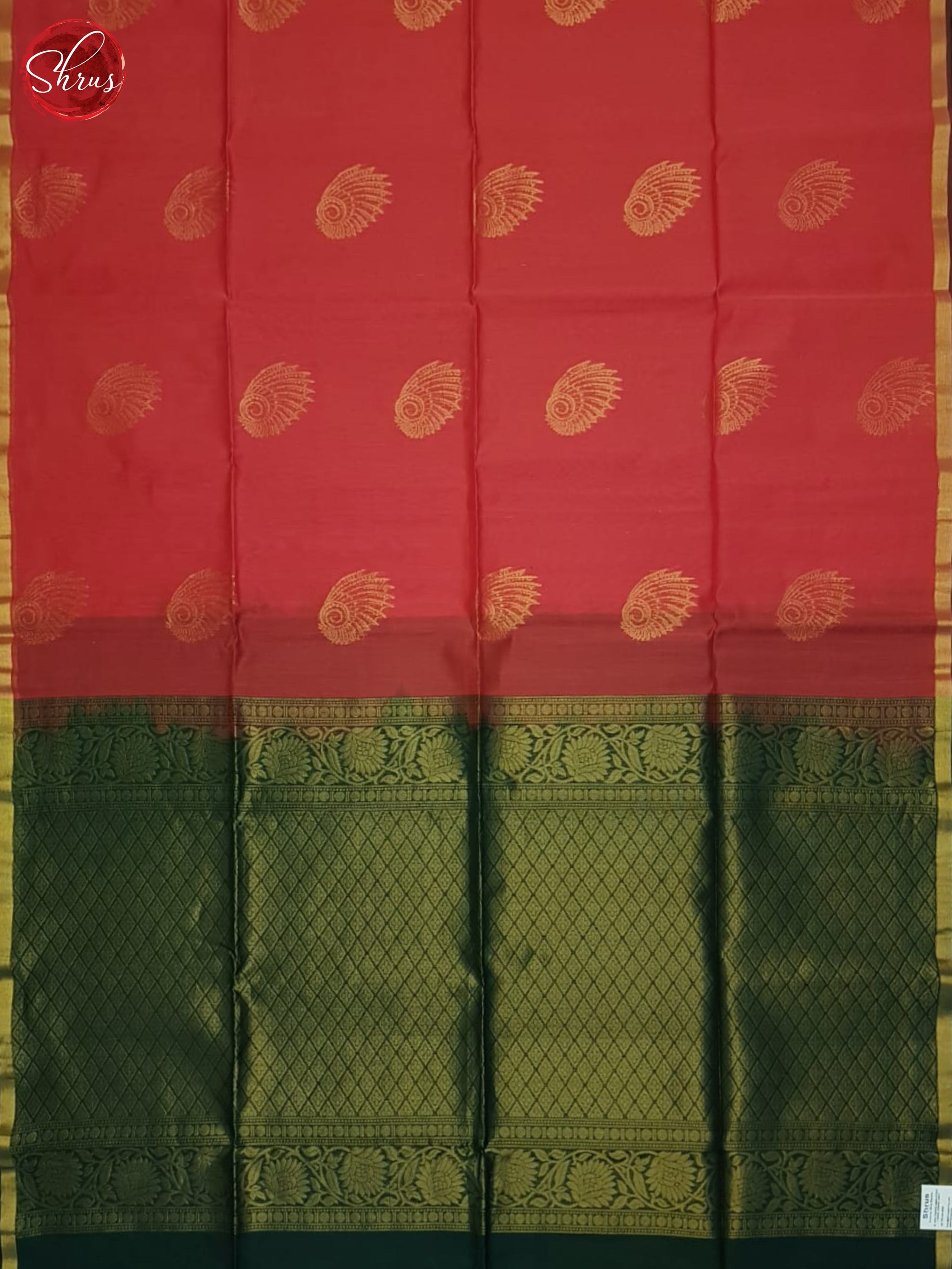 Red & Green - Silk Cotton Saree - Shop on ShrusEternity.com
