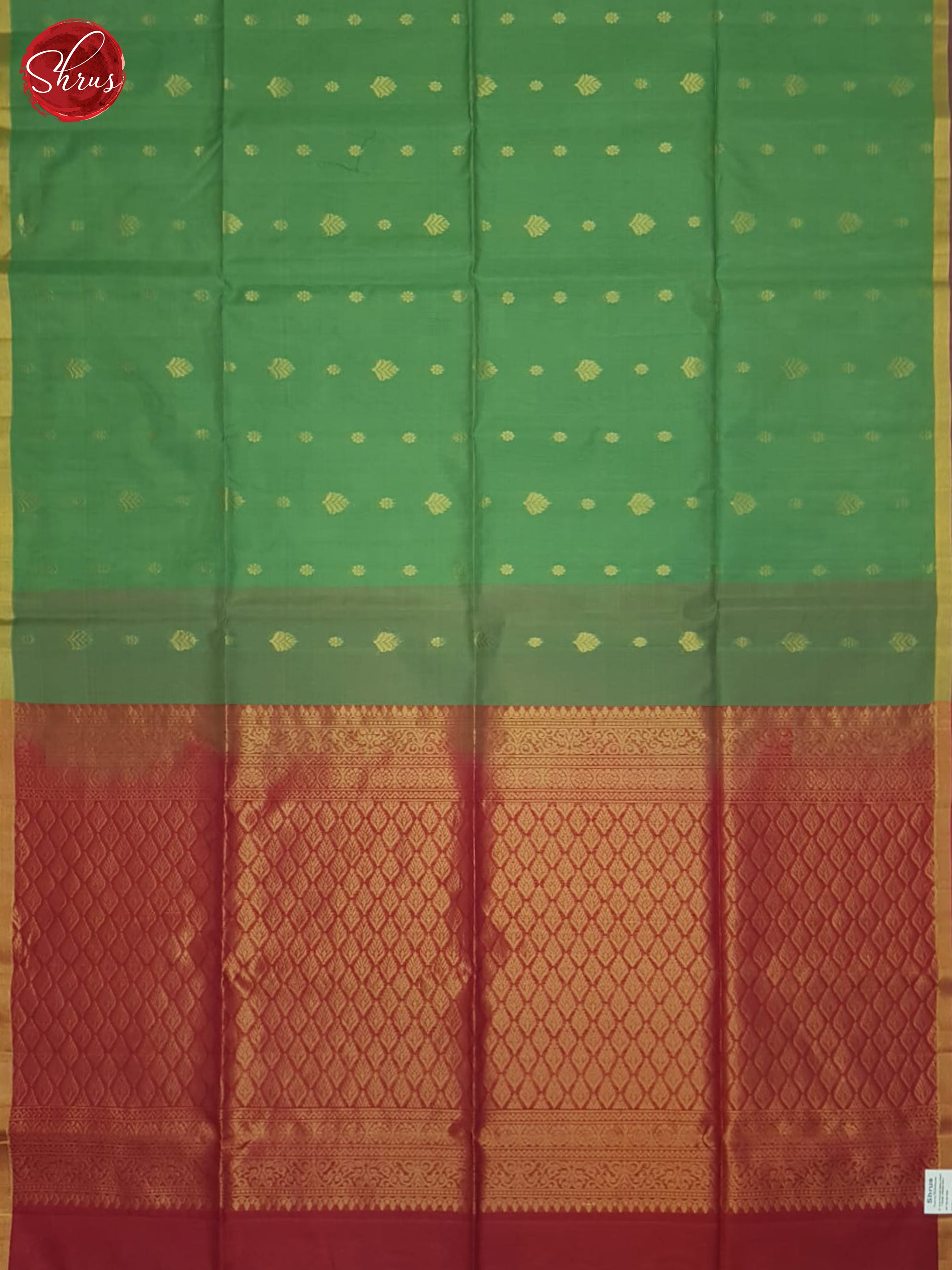 Green & PInk - Silk Cotton Saree - Shop on ShrusEternity.com