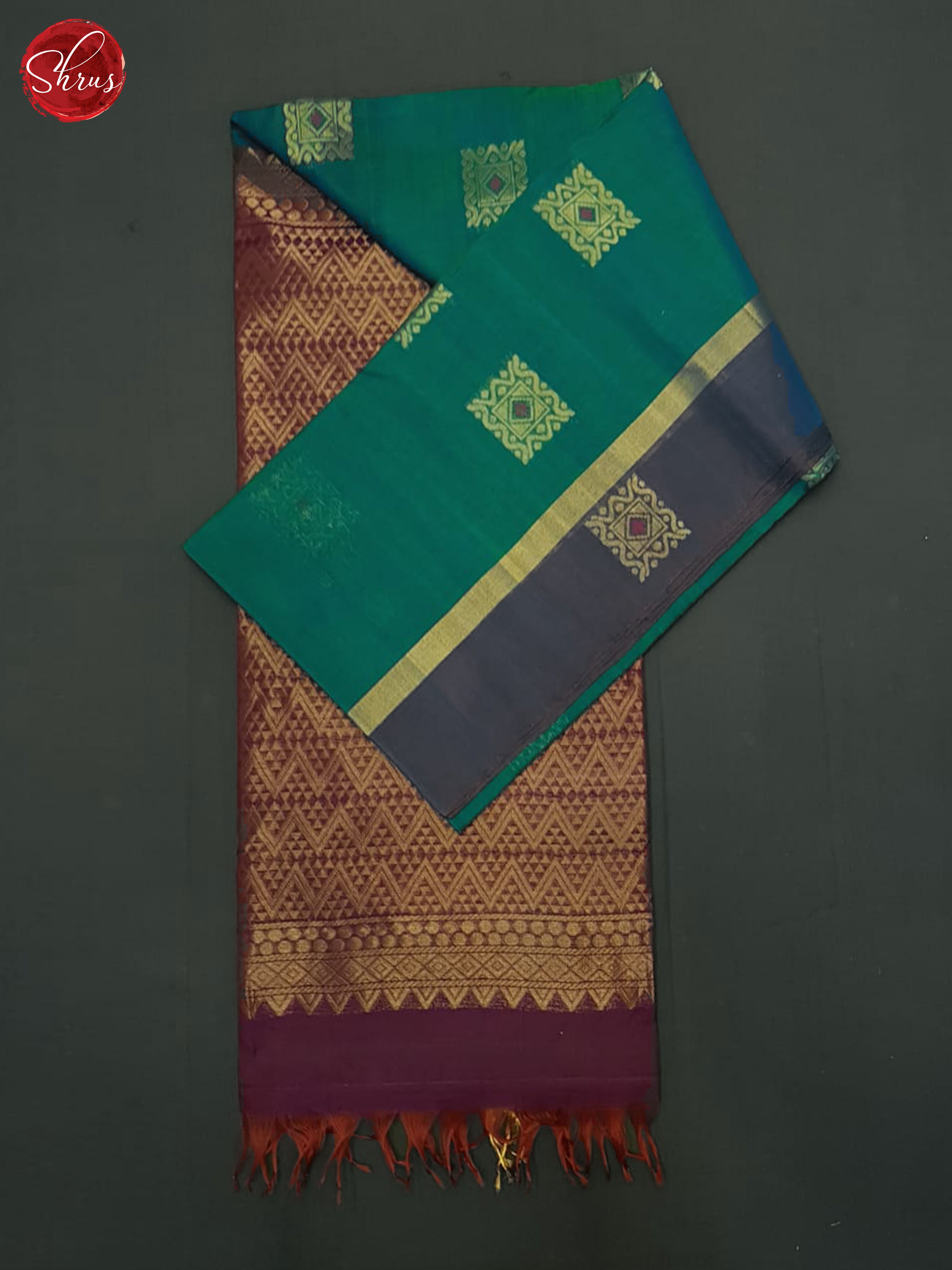 Green & Maroon - Silk Cotton Saree - Shop on ShrusEternity.com