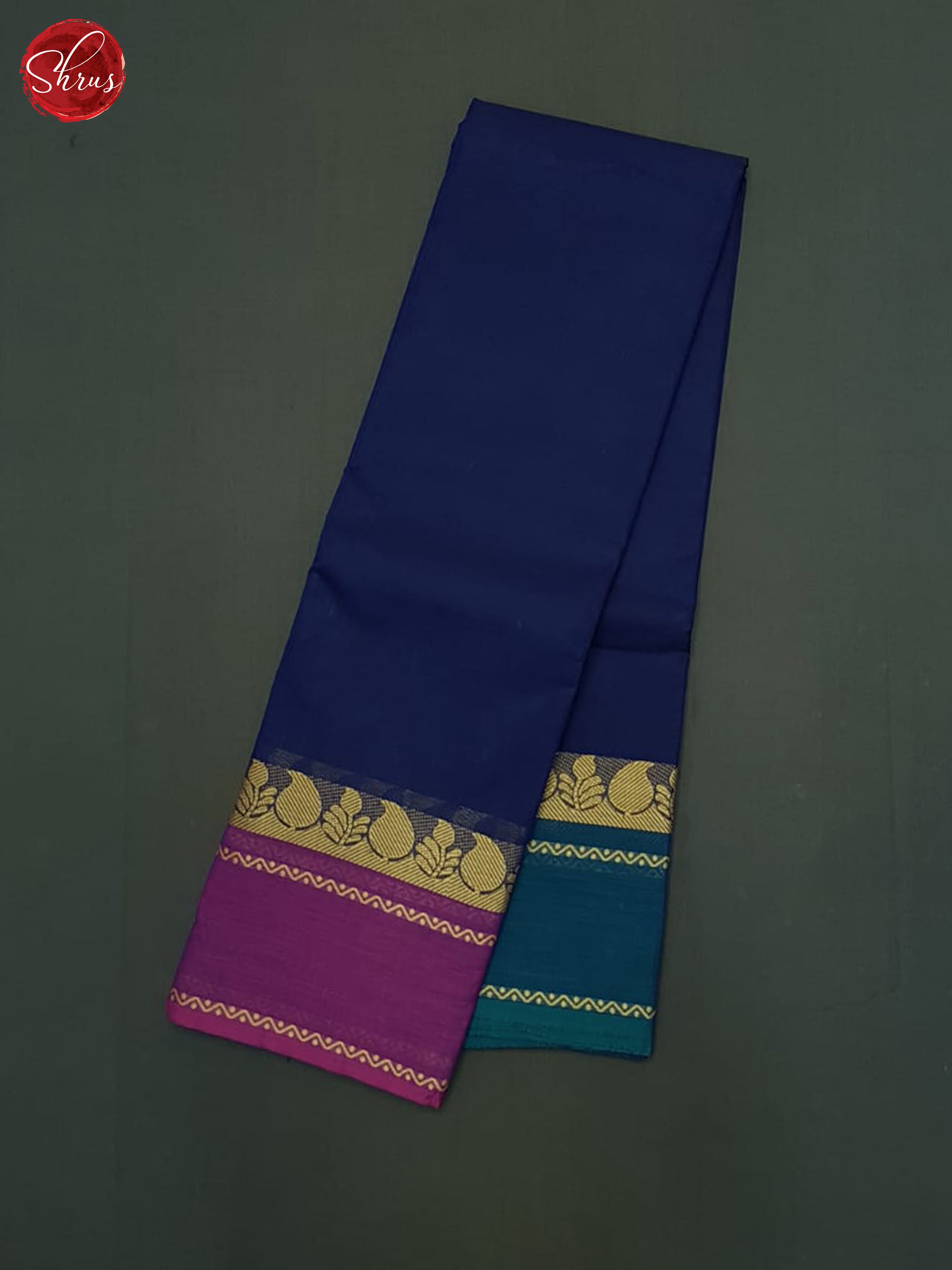 Blue & Purple - Chettinad Cotton Saree - Shop on ShrusEternity.com
