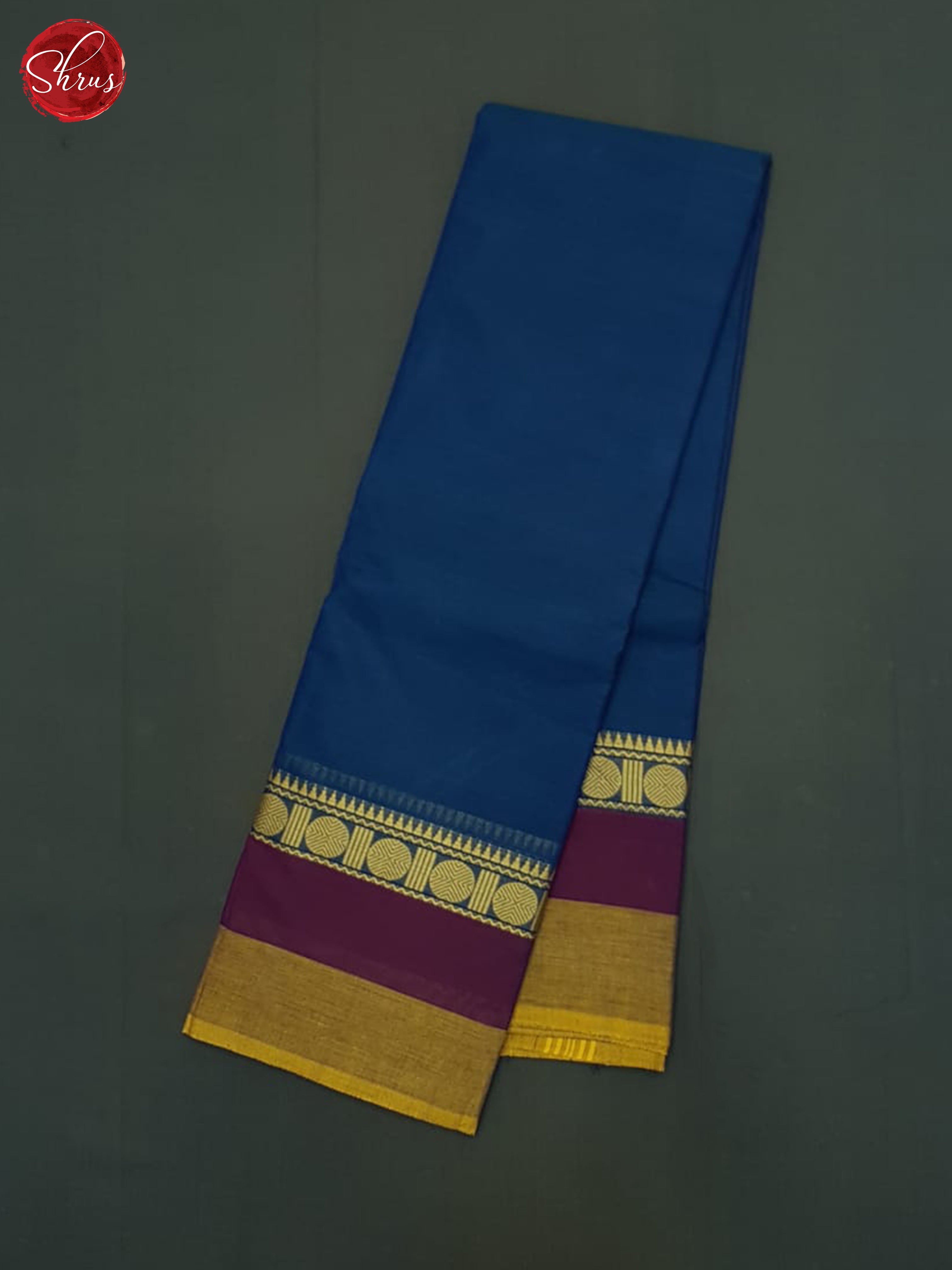 Blue & Mustard - Chettinad Cotton Saree - Shop on ShrusEternity.com