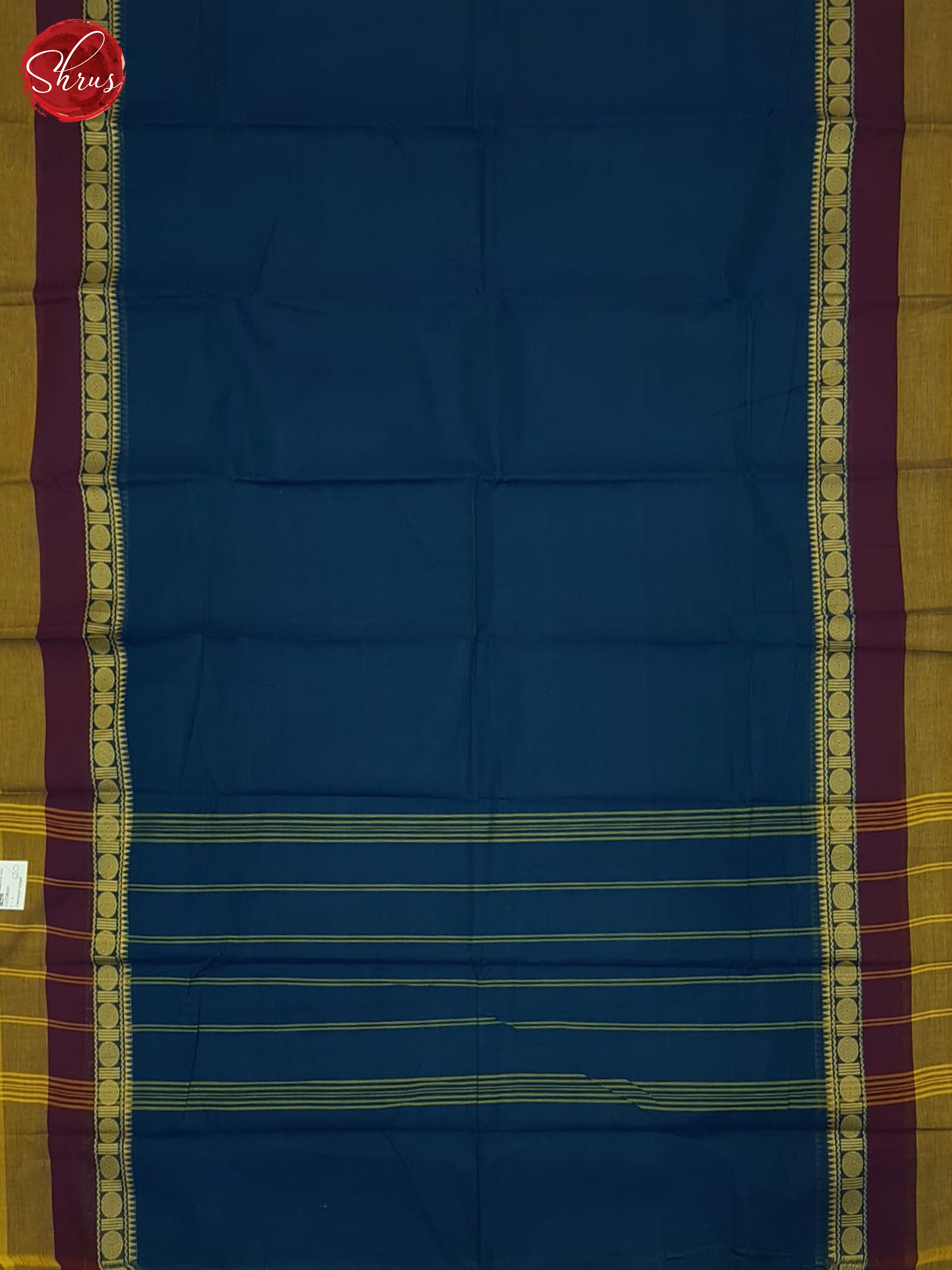 Blue & Mustard - Chettinad Cotton Saree - Shop on ShrusEternity.com