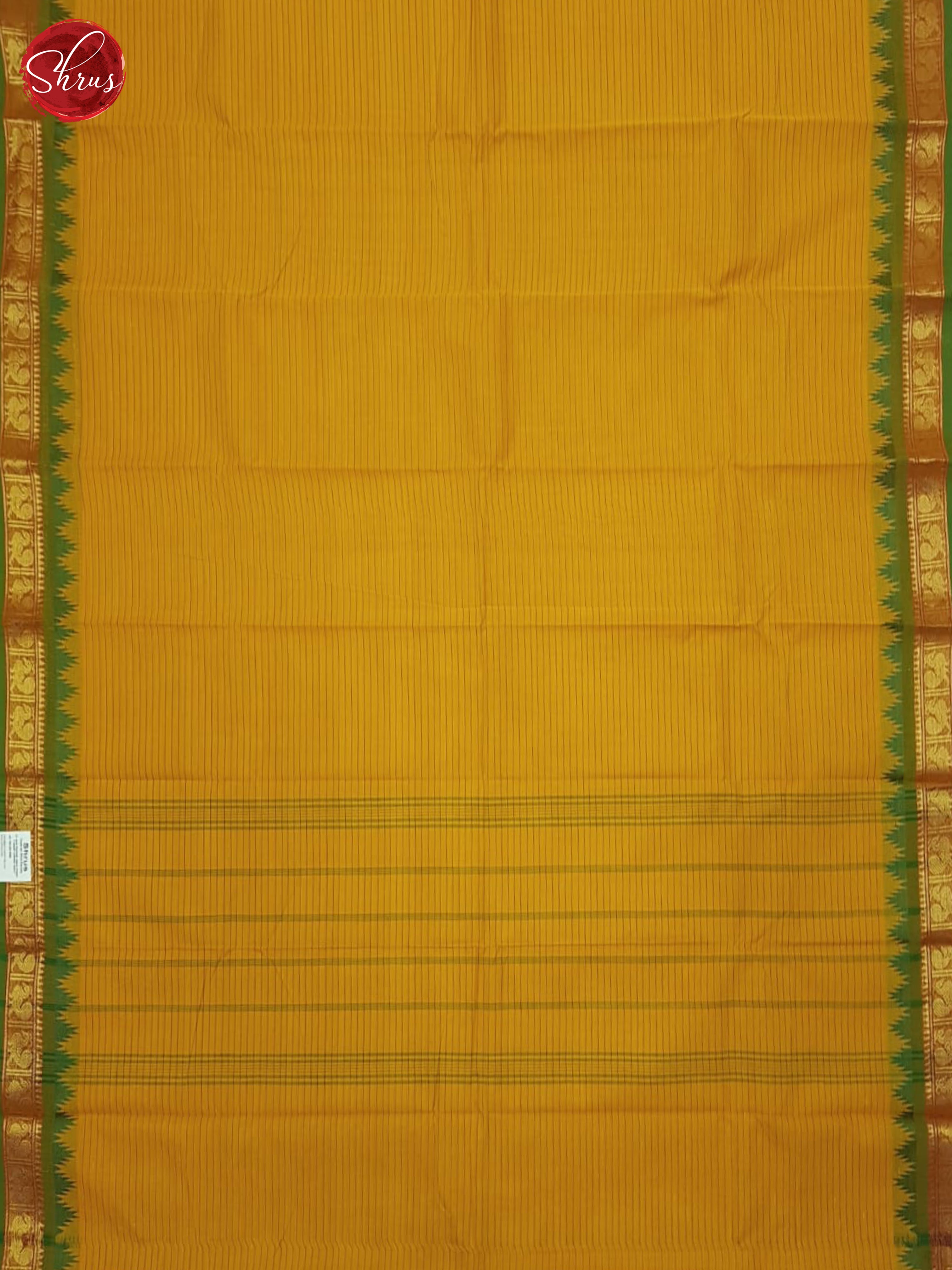 Yellow & Green - Chettinad Cotton Saree - Shop on ShrusEternity.com