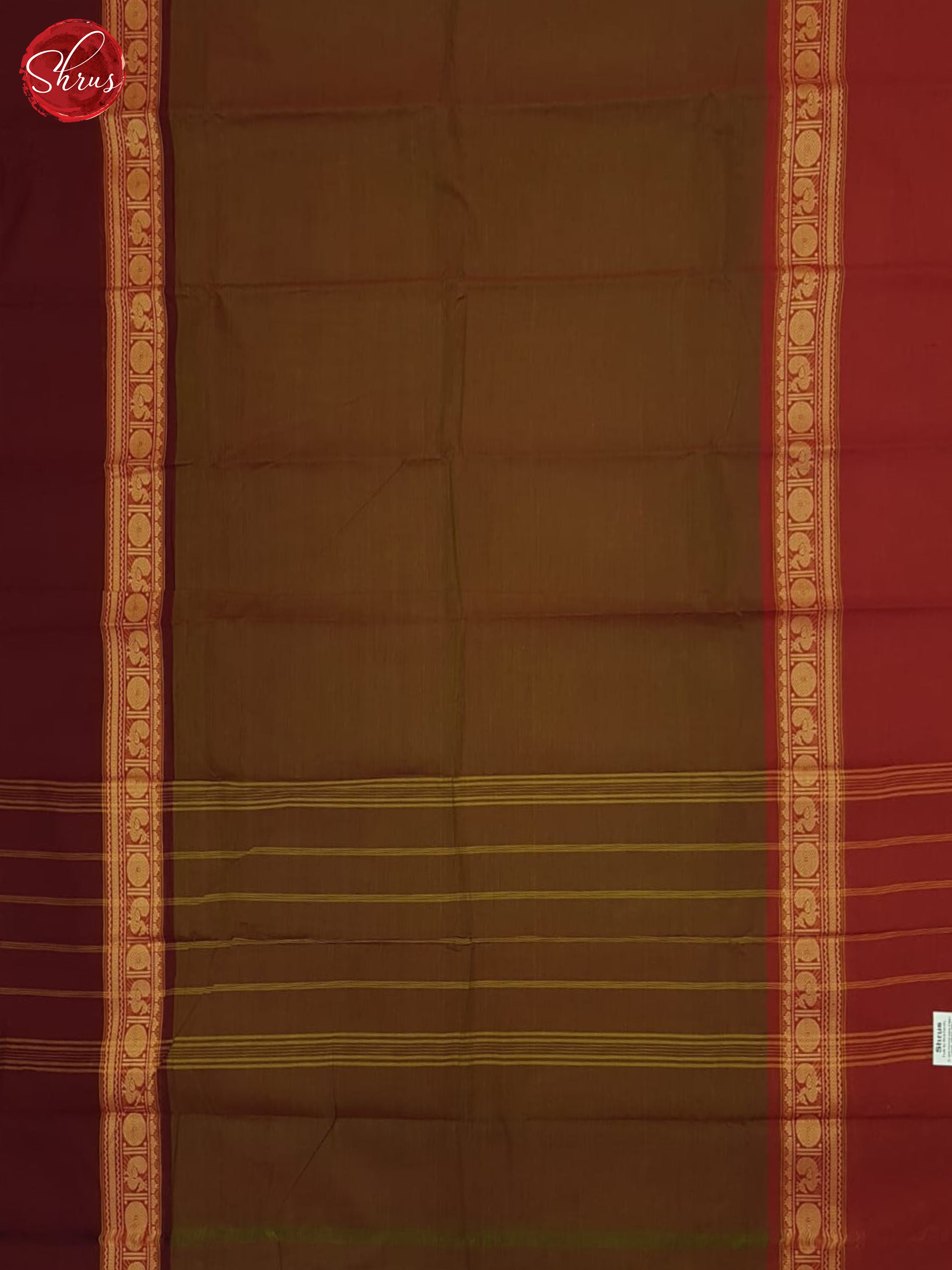 Brown & Red - Chettinad Cotton Saree - Shop on ShrusEternity.com