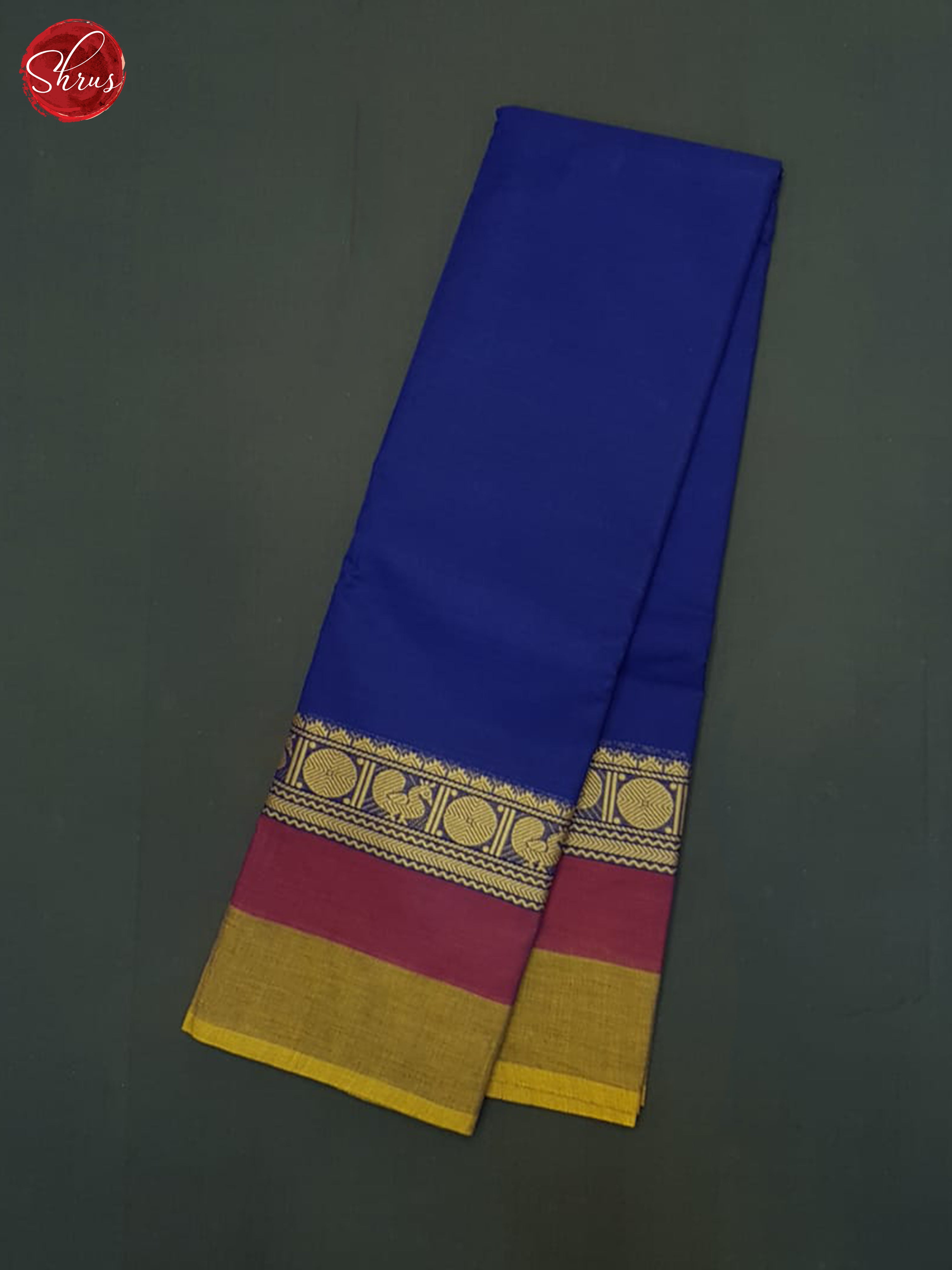 Blue & Mustard - Chettinad Cotton Saree - Shop on ShrusEternity.com