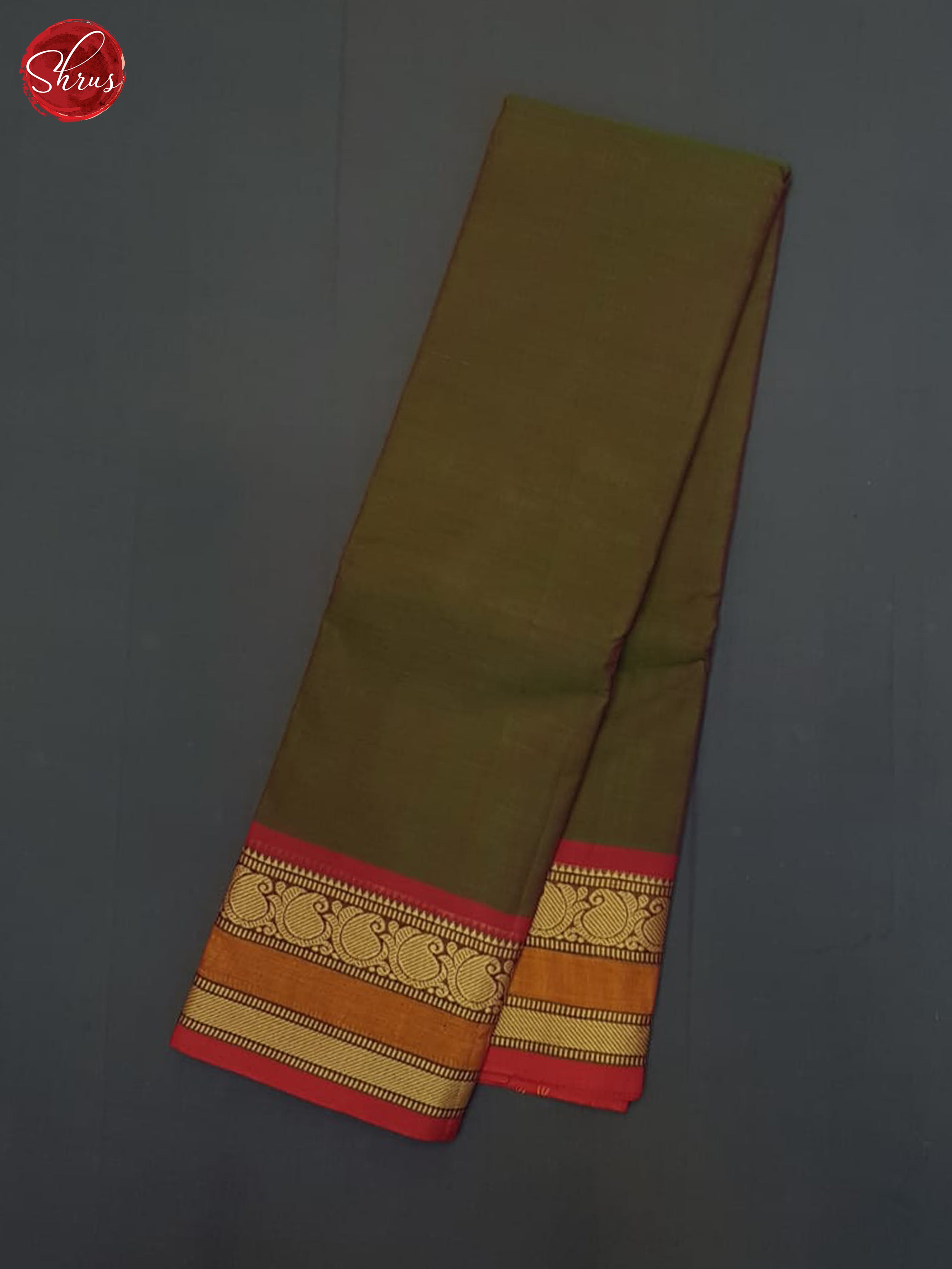 Double Shaded Greenish Brown & Red - Chettinad Cotton Saree - Shop on ShrusEternity.com