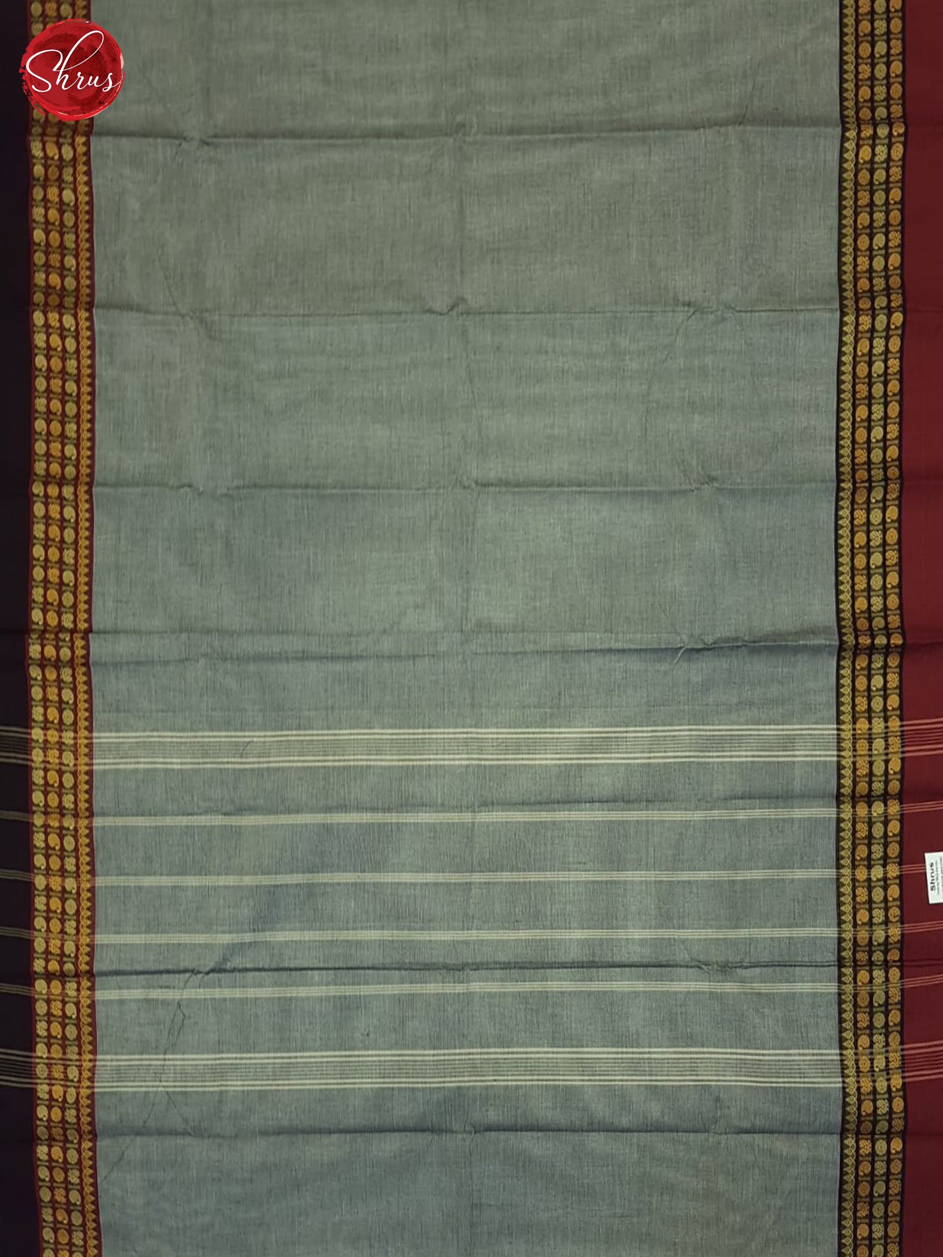 Grey & Maroon - Chettinad Cotton Saree - Shop on ShrusEternity.com