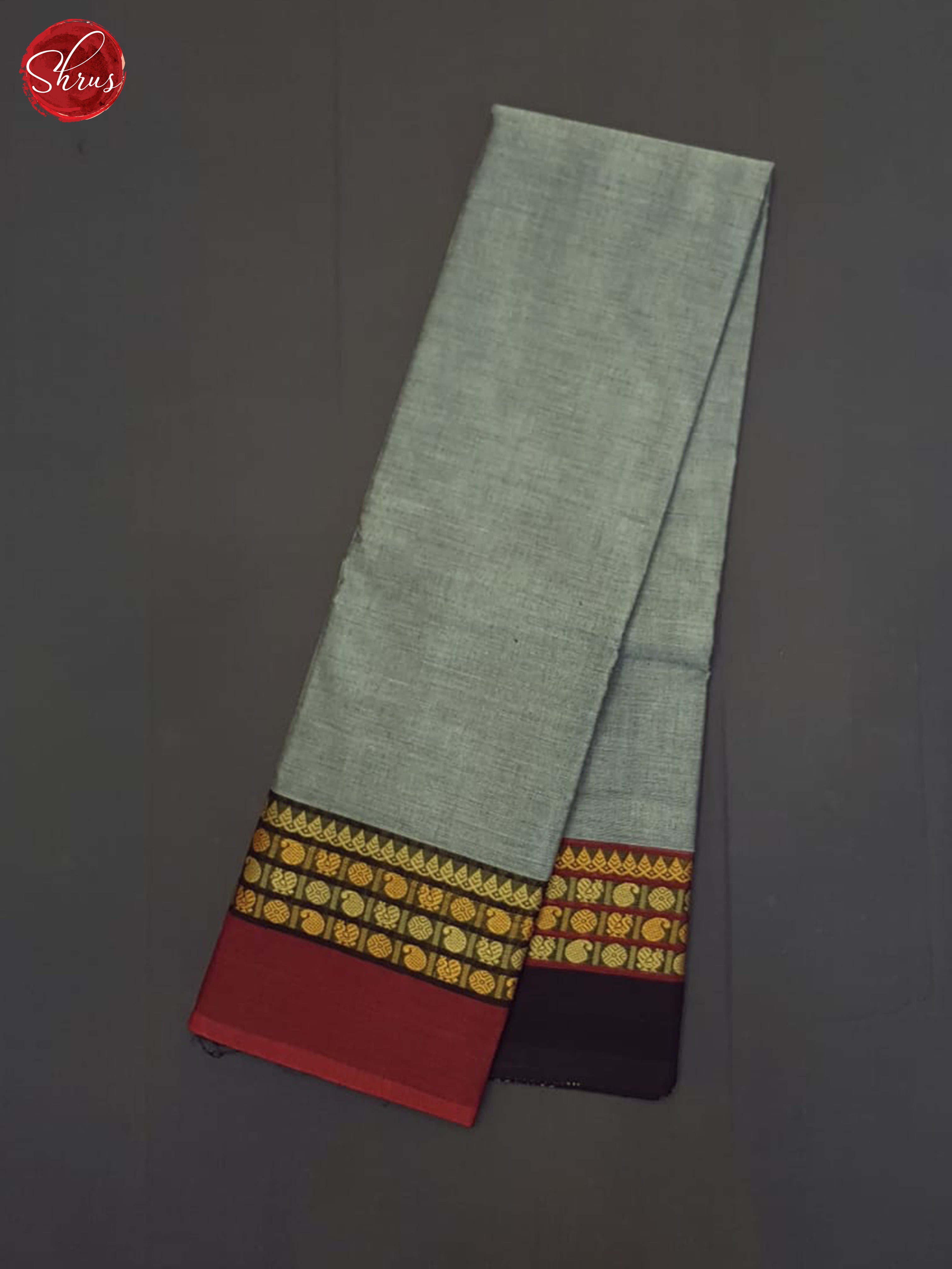 Grey & Maroon - Chettinad Cotton Saree - Shop on ShrusEternity.com