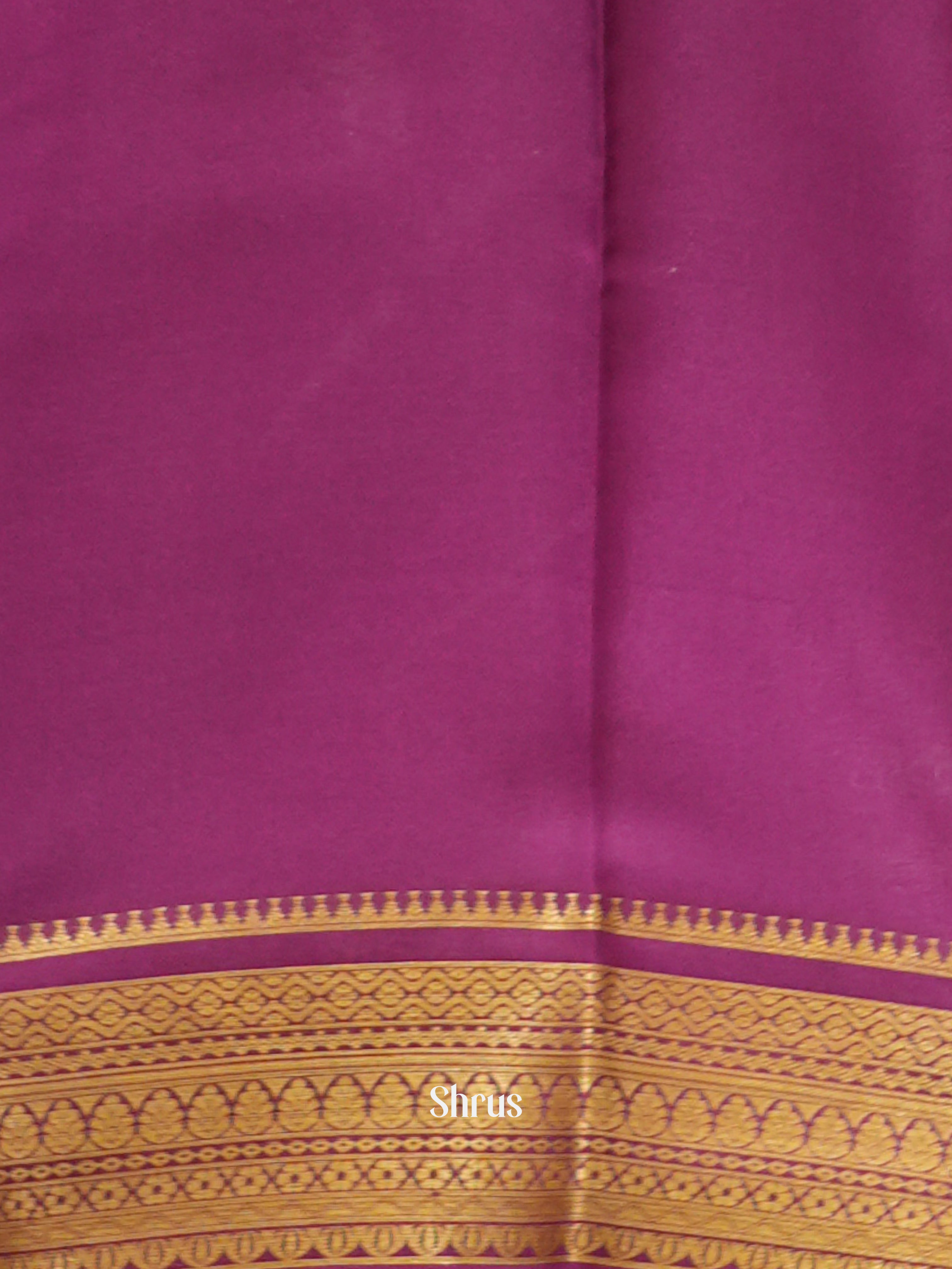 Cream and Wine - Mysore Silk Saree - Shop on ShrusEternity.com
