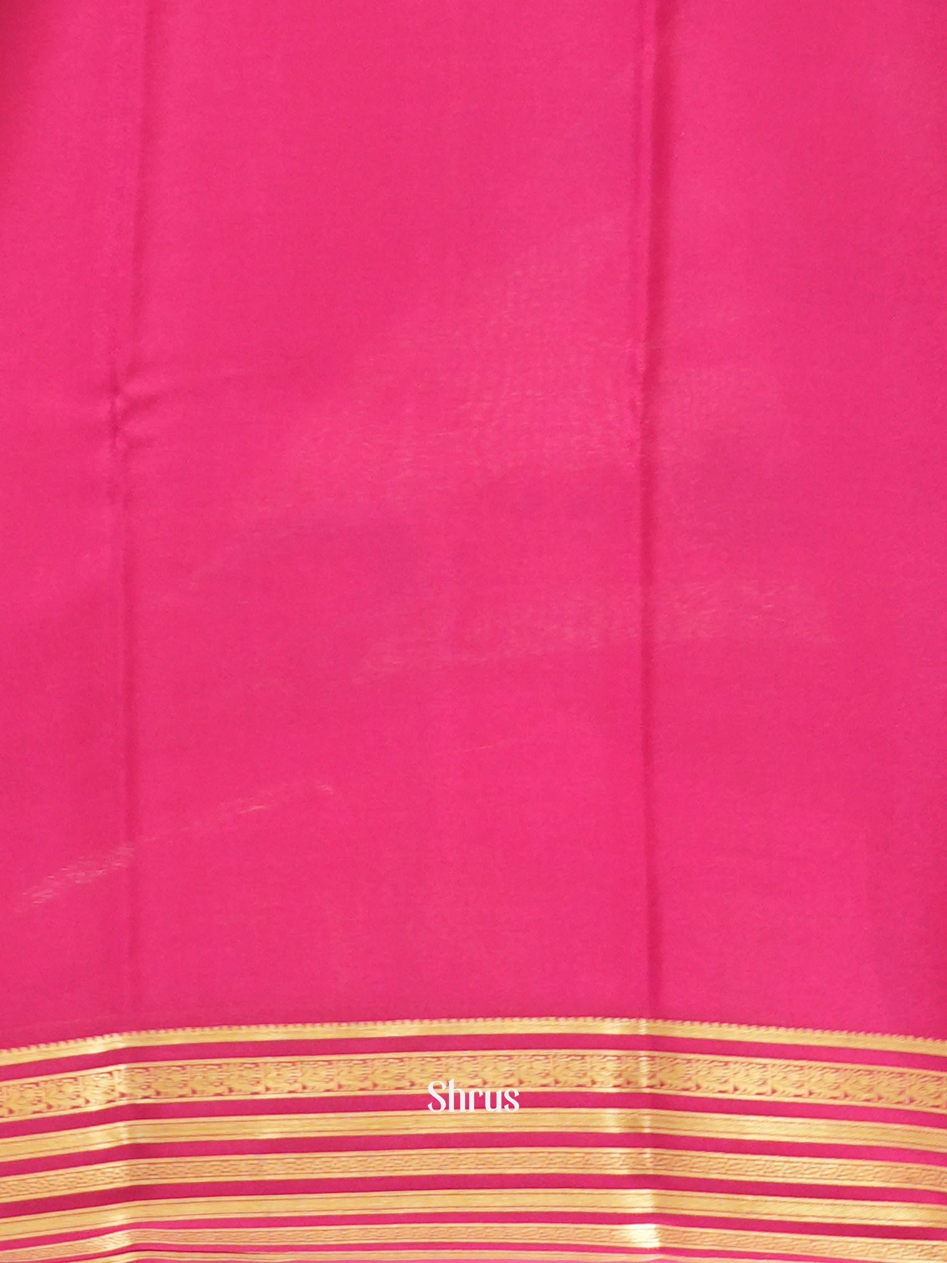 Cream and Pink- Mysore Silk Saree - Shop on ShrusEternity.com