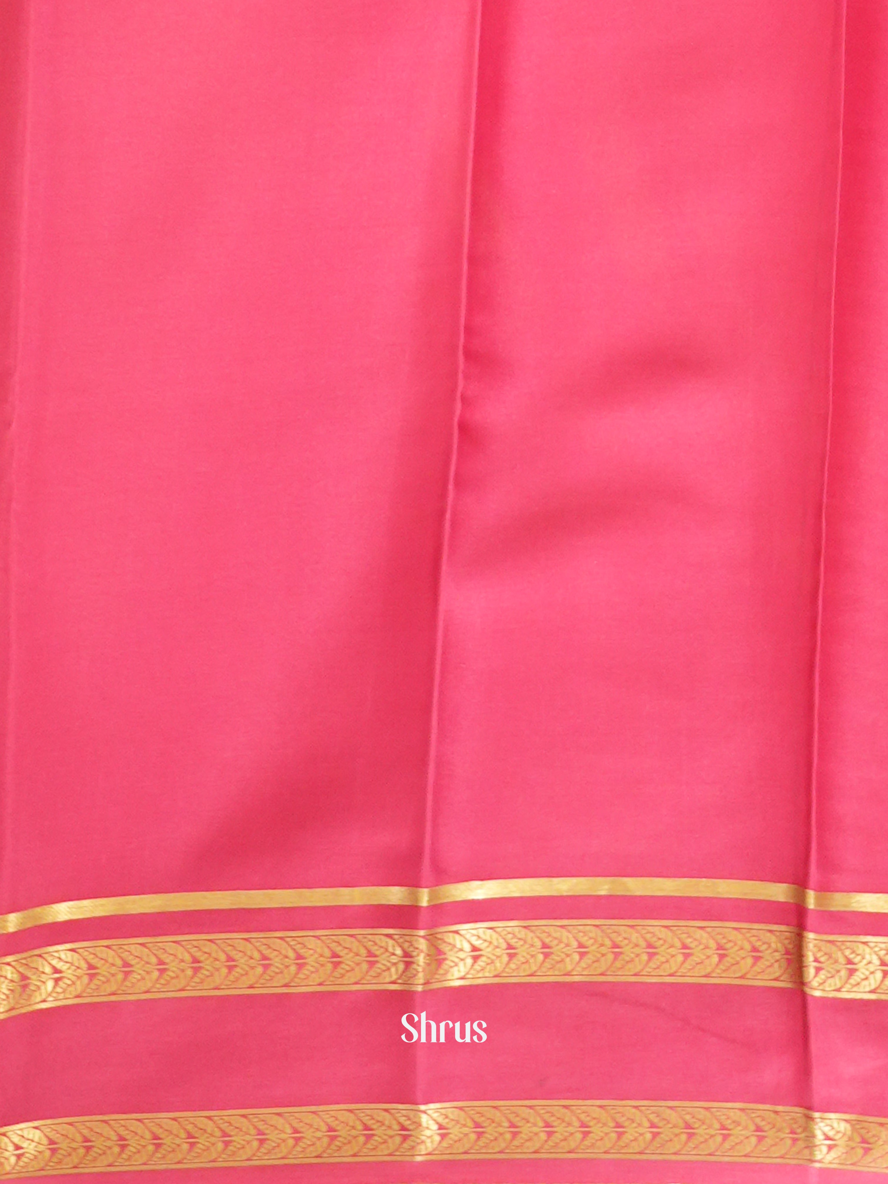 Mustard and Pink- Mysore Silk Saree - Shop on ShrusEternity.com