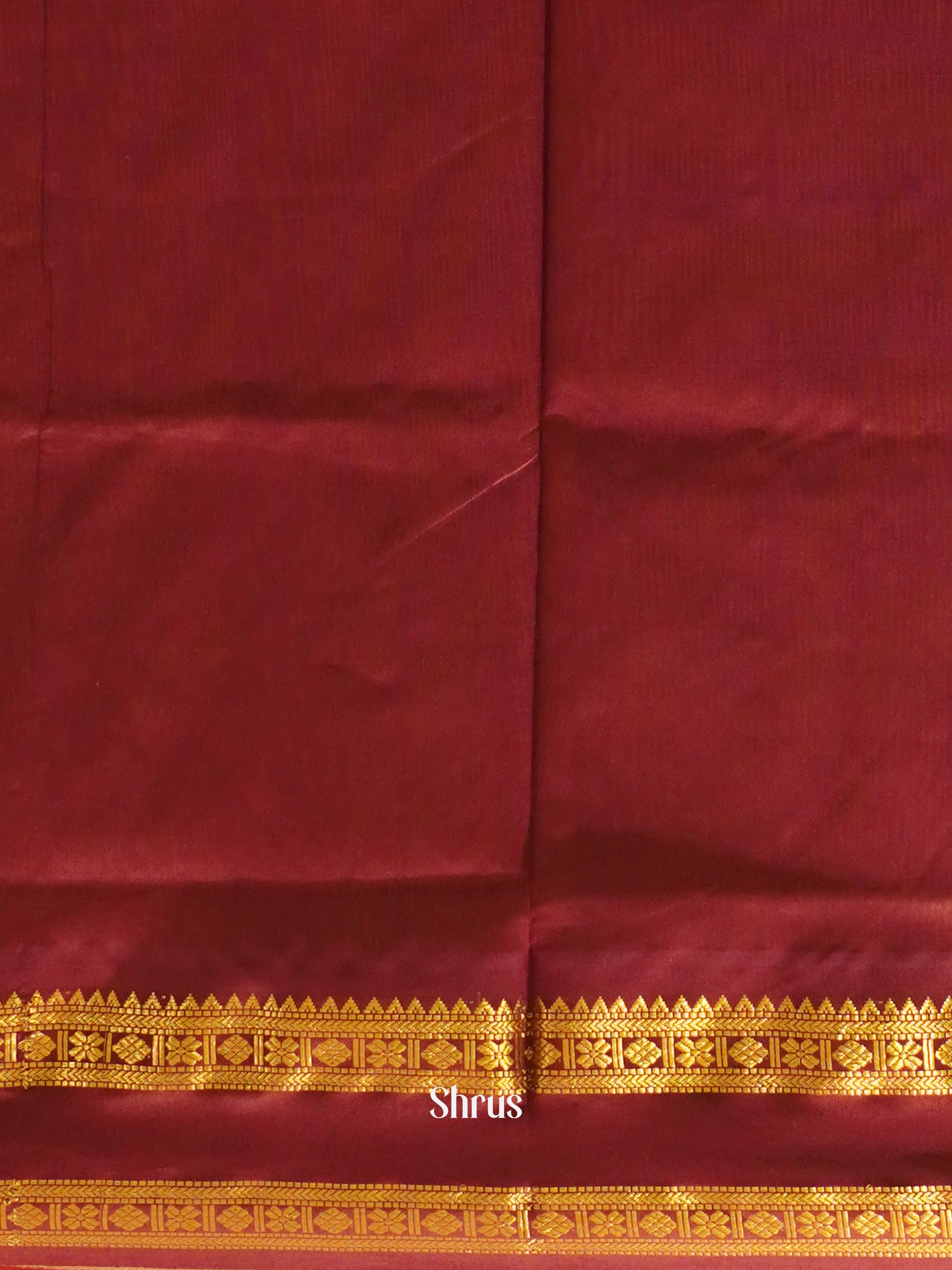 Beige And Brown- Silk Cotton half-pure Saree - Shop on ShrusEternity.com