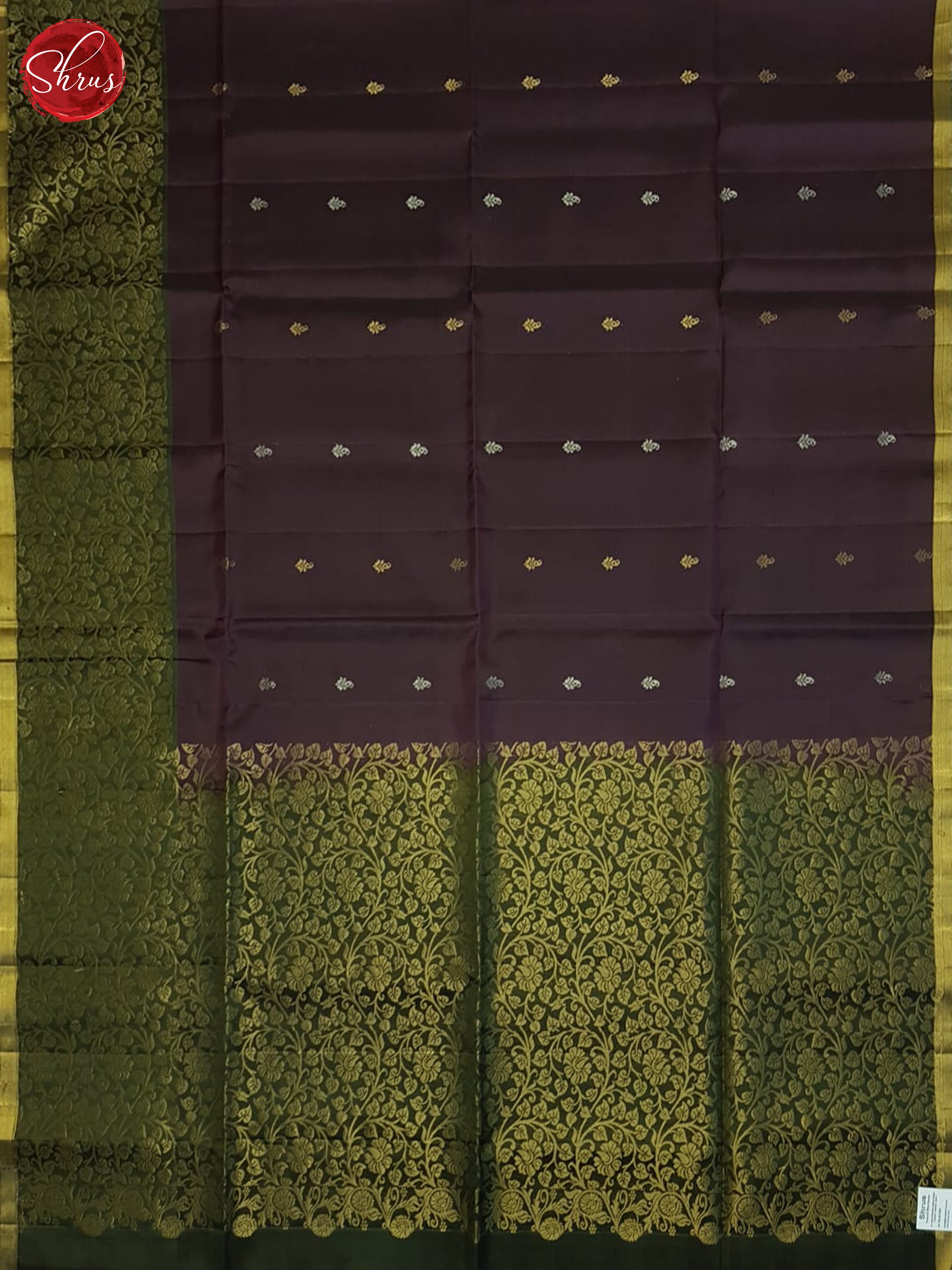 Deep Wine And Green- Soft Silk Saree - Shop on ShrusEternity.com