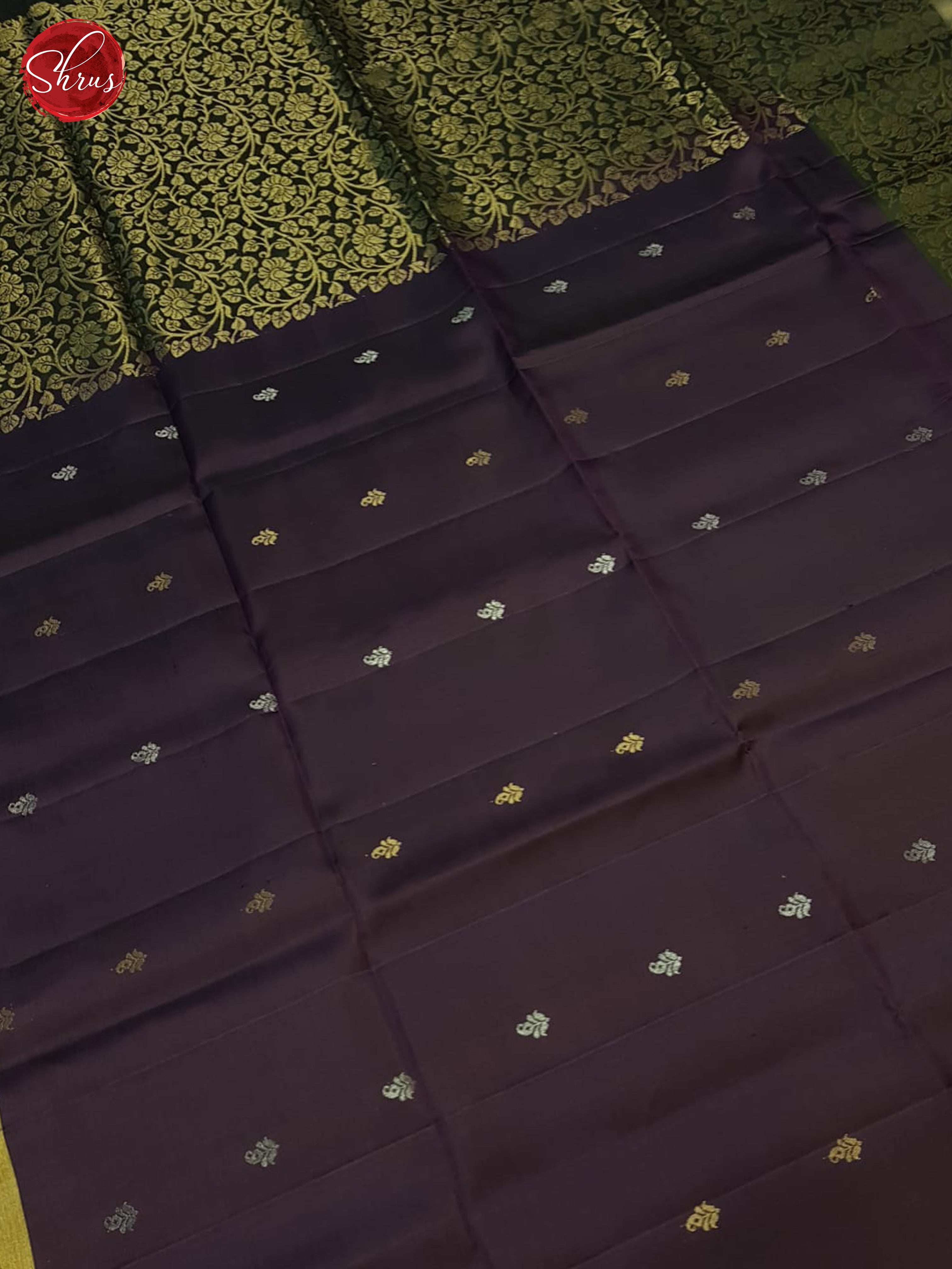 Deep Wine And Green- Soft Silk Saree - Shop on ShrusEternity.com