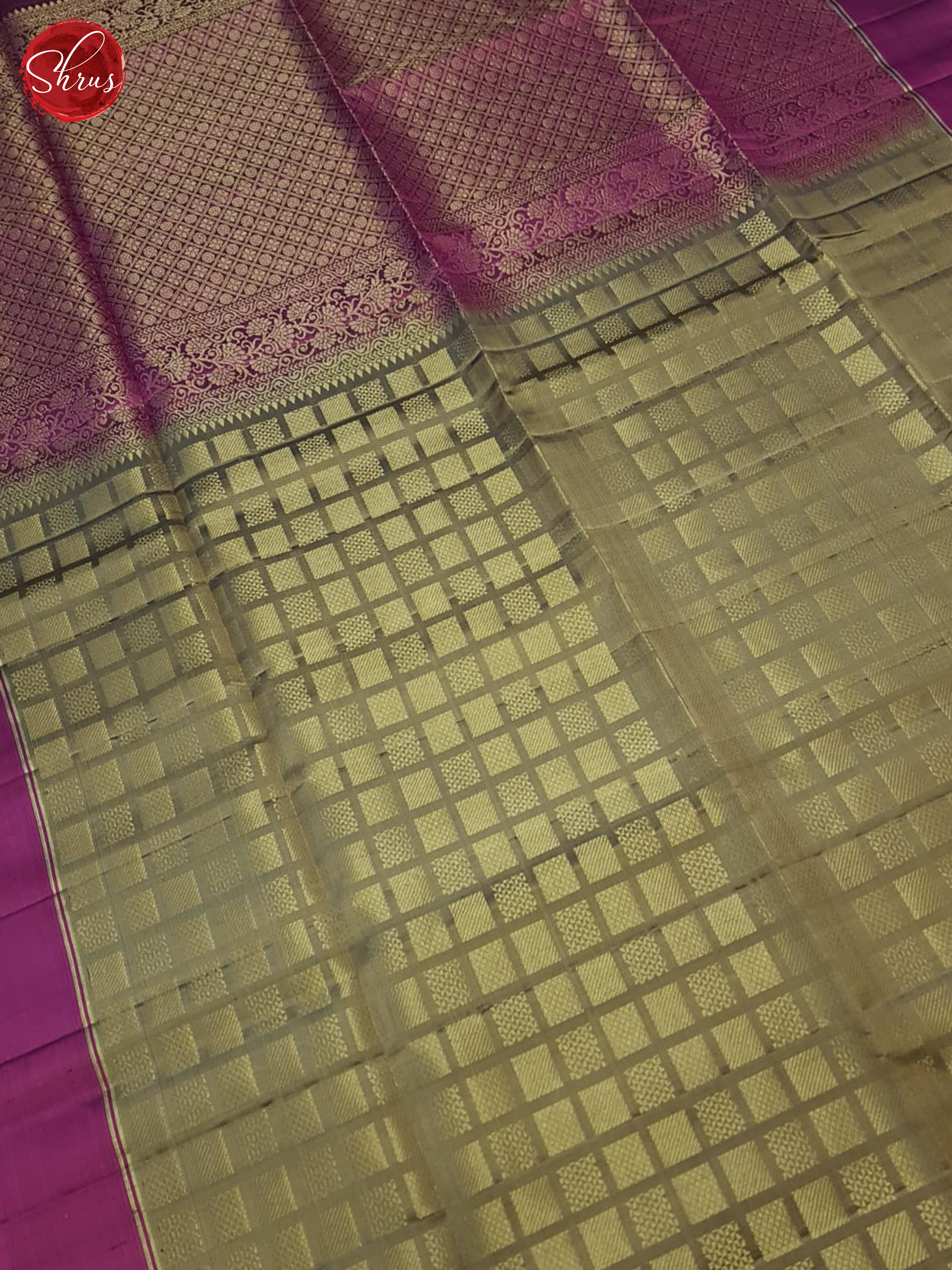 Grey And Purple- Soft Silk Saree - Shop on ShrusEternity.com