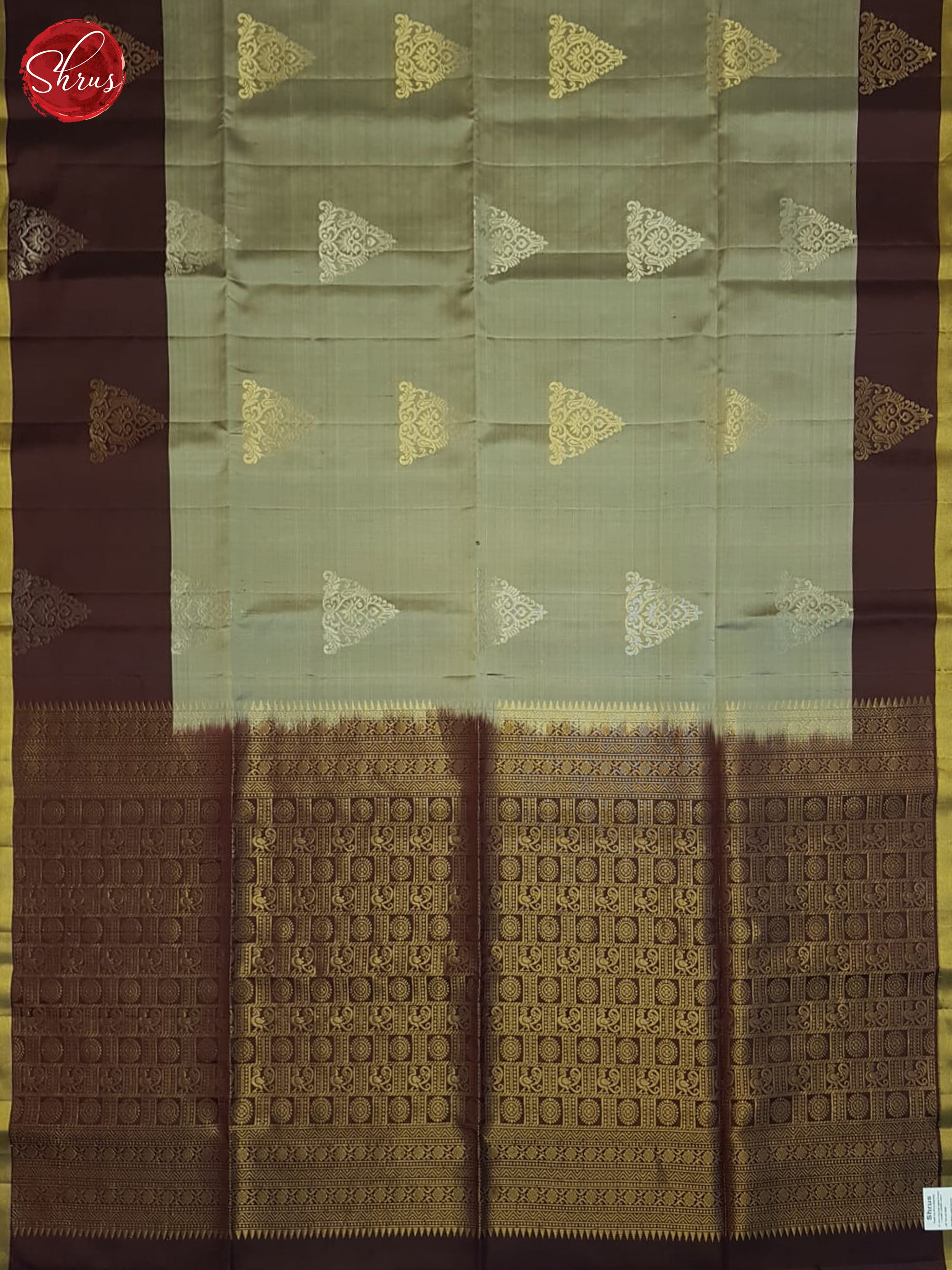 Grey And Brown- Soft Silk Saree - Shop on ShrusEternity.com