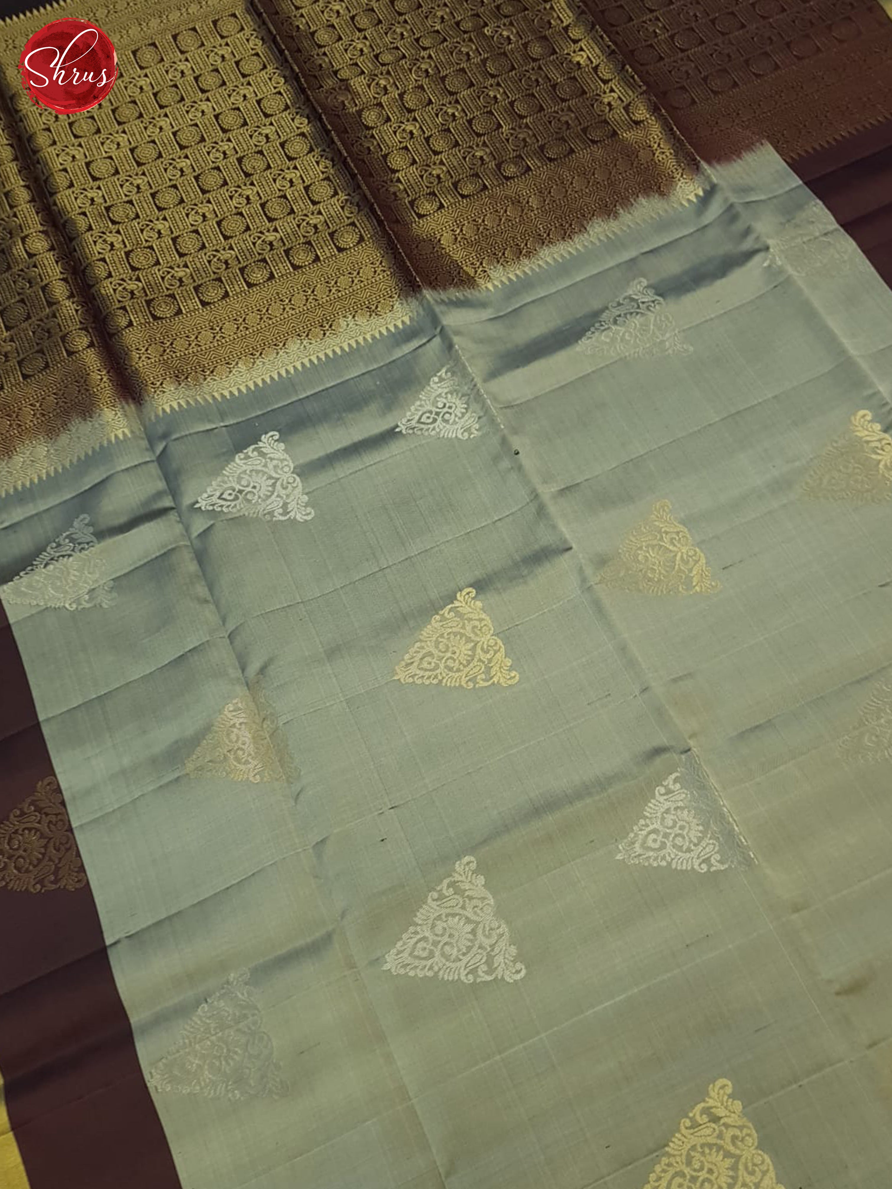 Grey And Brown- Soft Silk Saree - Shop on ShrusEternity.com